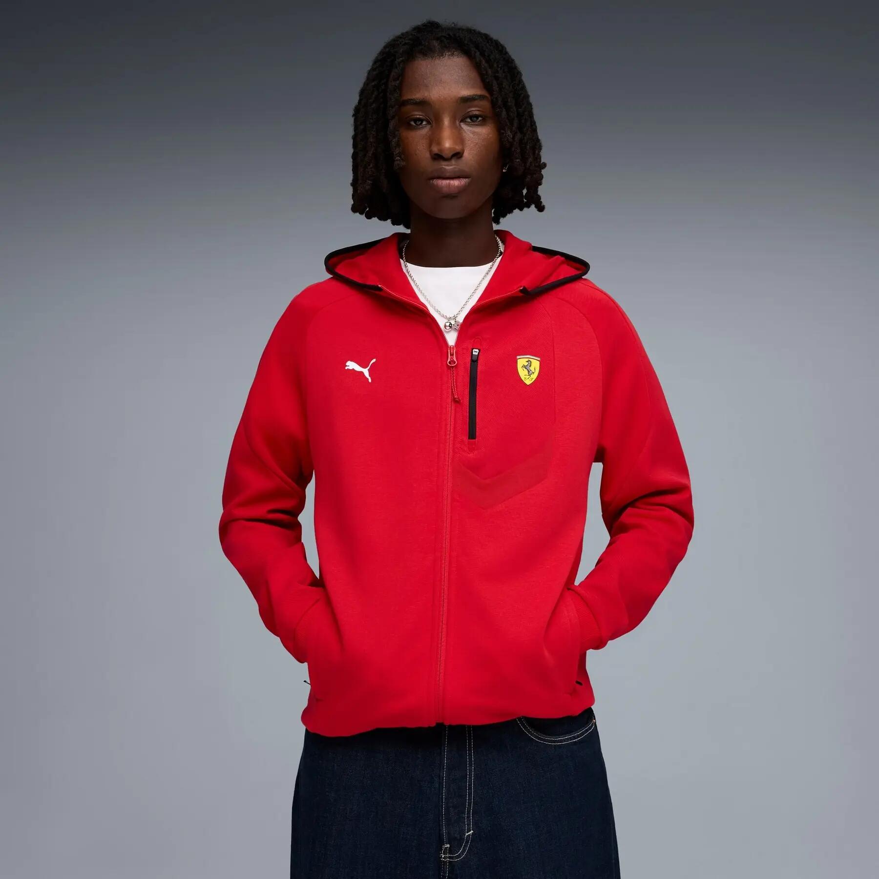 Felpa con cappuccio da uomo Puma FERRARI HDD PM1 rossa, taglia S 3/5