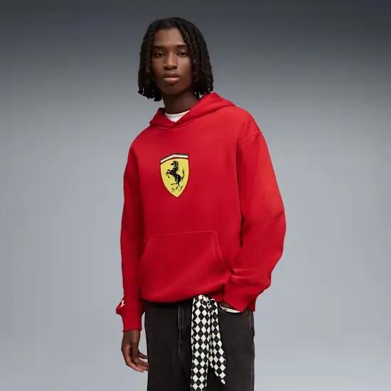 Felpa da uomo Puma FERRARI SPORTSWEAR SHIELD rossa, taglia XL 3/3