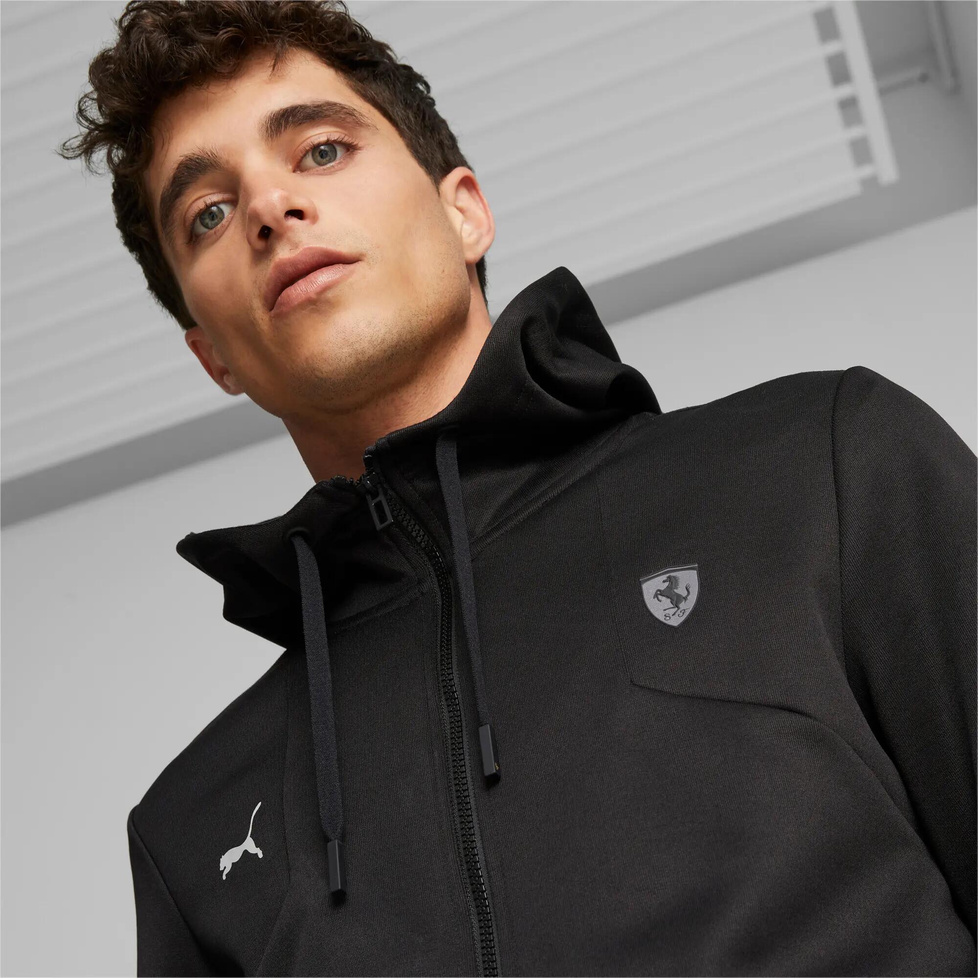 Felpa con cappuccio da uomo Puma FERRARI STYLE HDD nera, taglia L 6/8