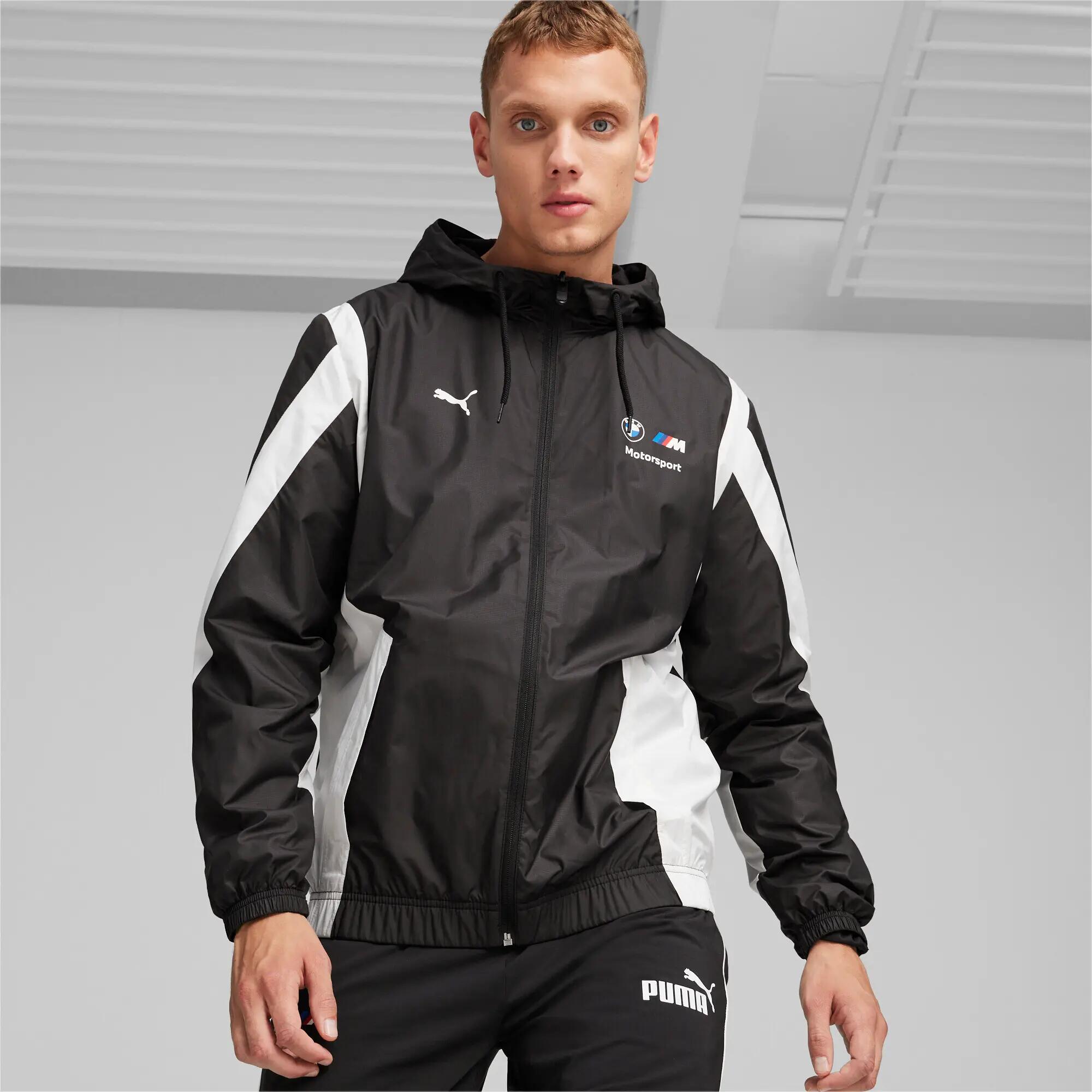 Chaqueta con capucha para hombre Puma BMW MMS WOVEN negra 62517401 r M 3/8