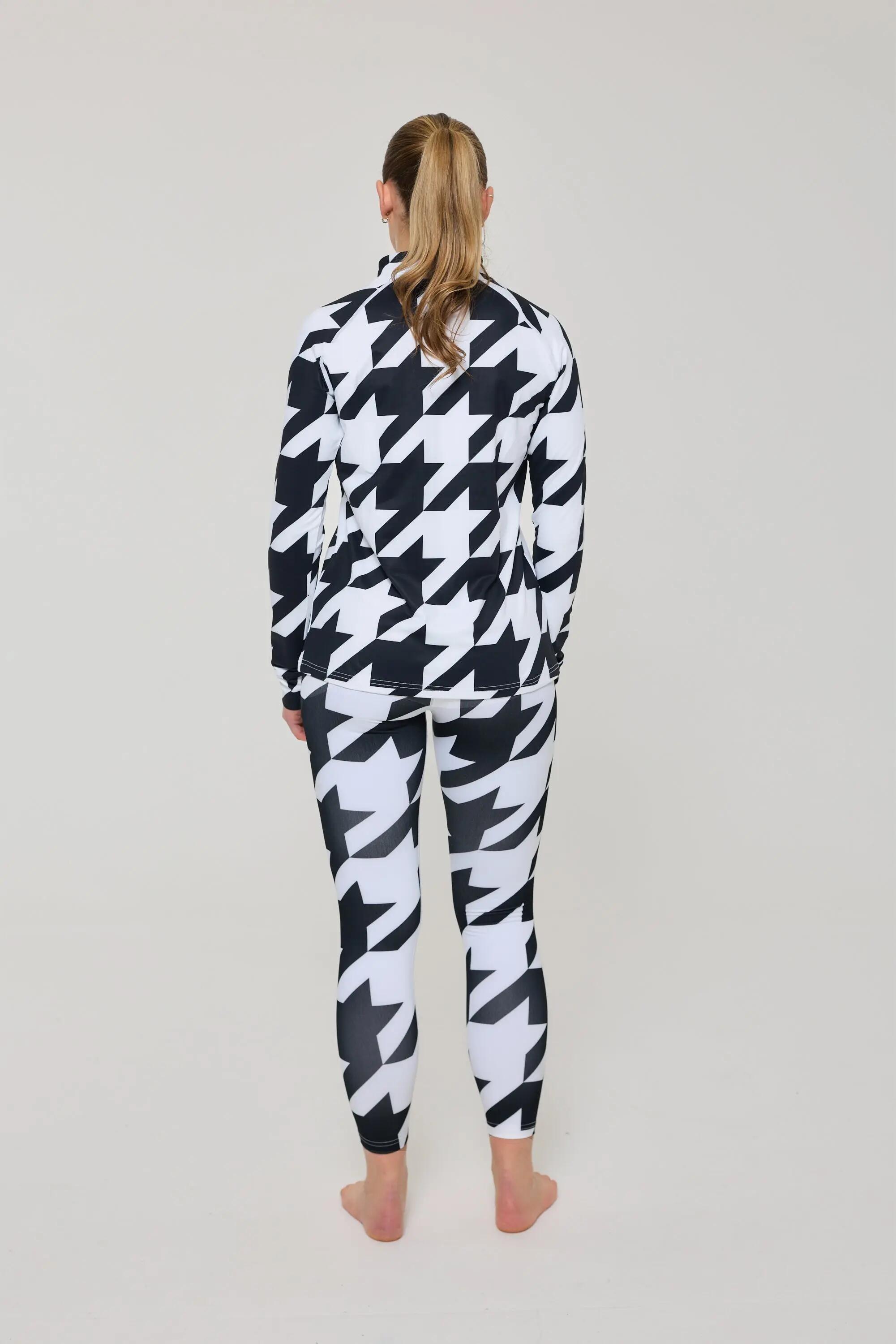 Legging première couche - Pied-de-poule noir et blanc Femme 4/4