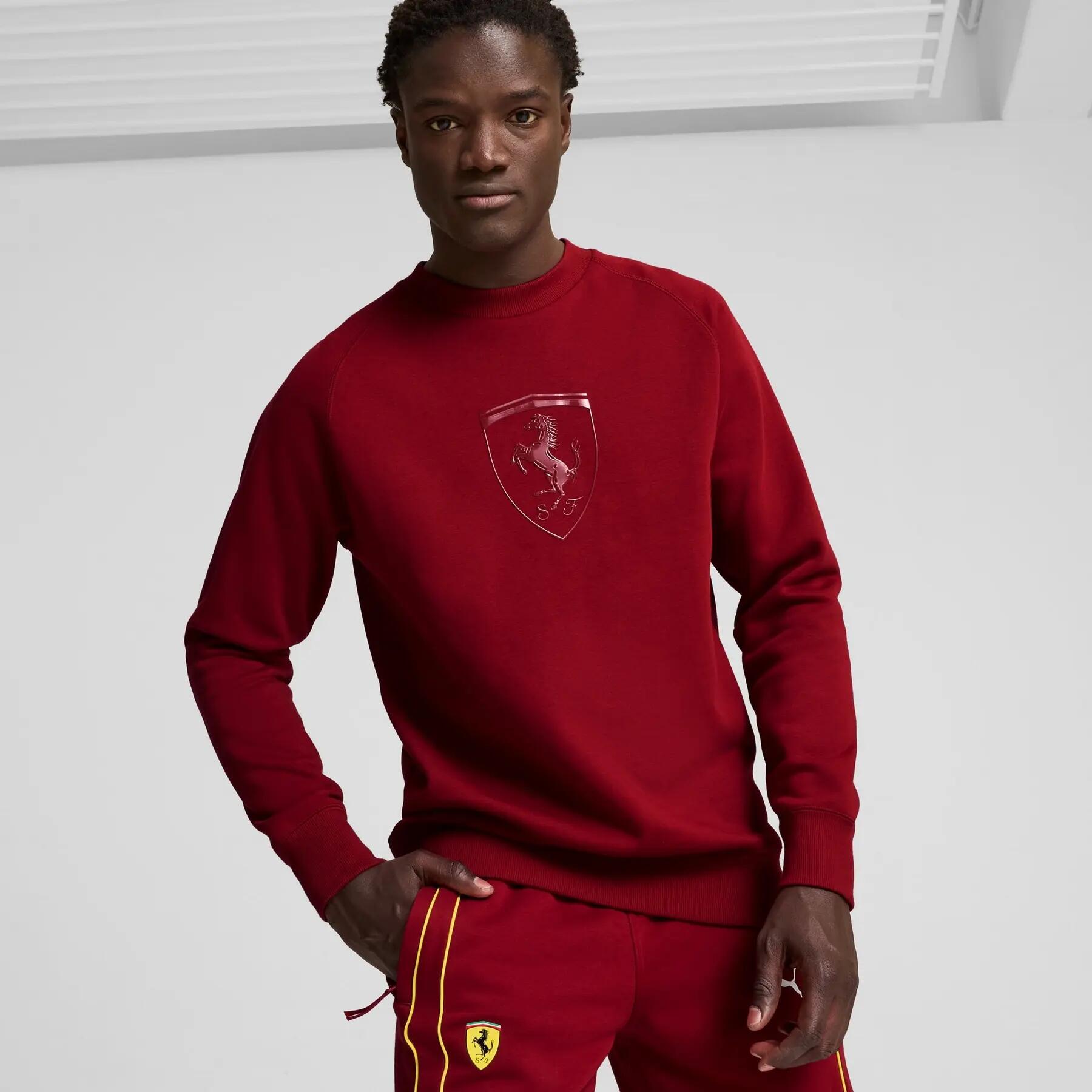 Moletom masculino Puma FERRARI RACE GRAPHIC CREW, cor bordô, tamanho P 3/7