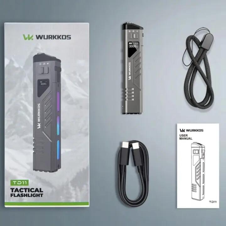 Latarka EDC turystyczna WURKKOS TD11 OLED, 3000 lm 7/7
