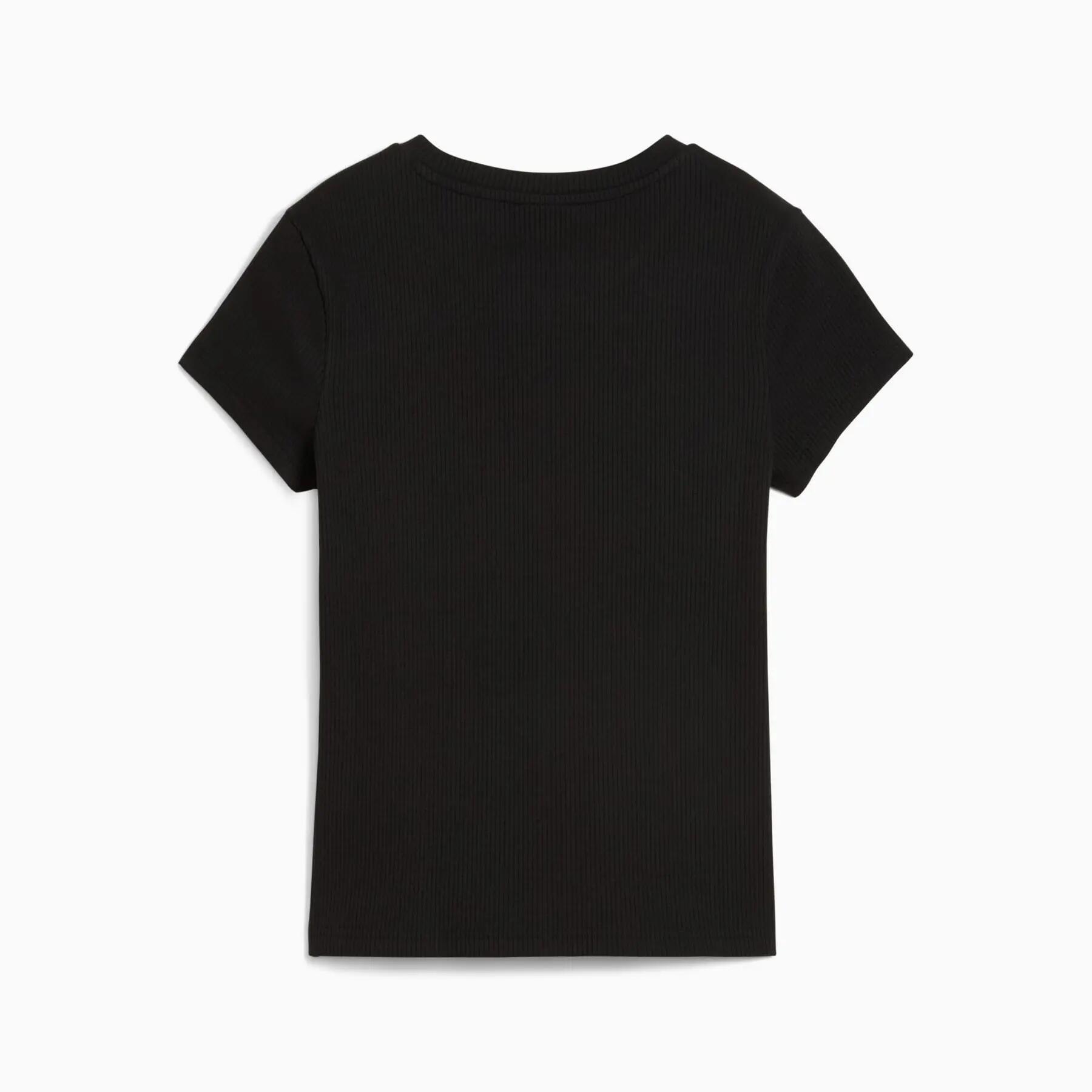 Koszulka damska Puma WARDROBE ESS RIBBED SLIM czarna 62976601 r S 2/2