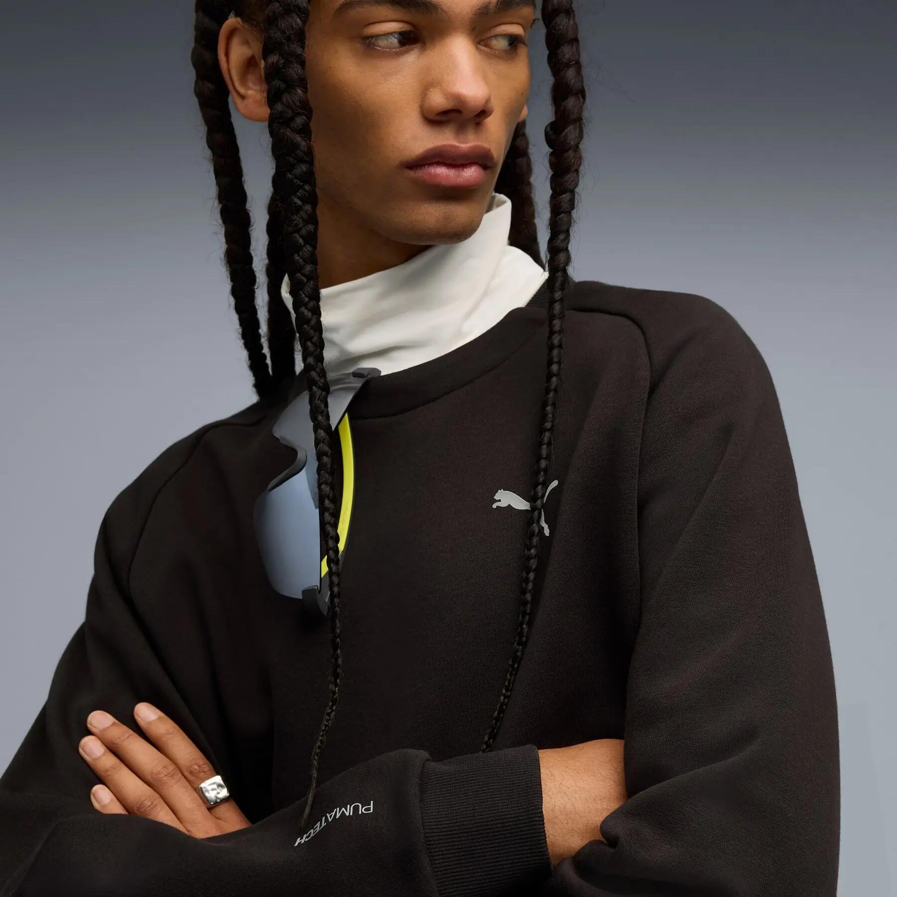 Felpa da uomo Puma PUMATECH RELAXED CREW FL nera, taglia L 4/7