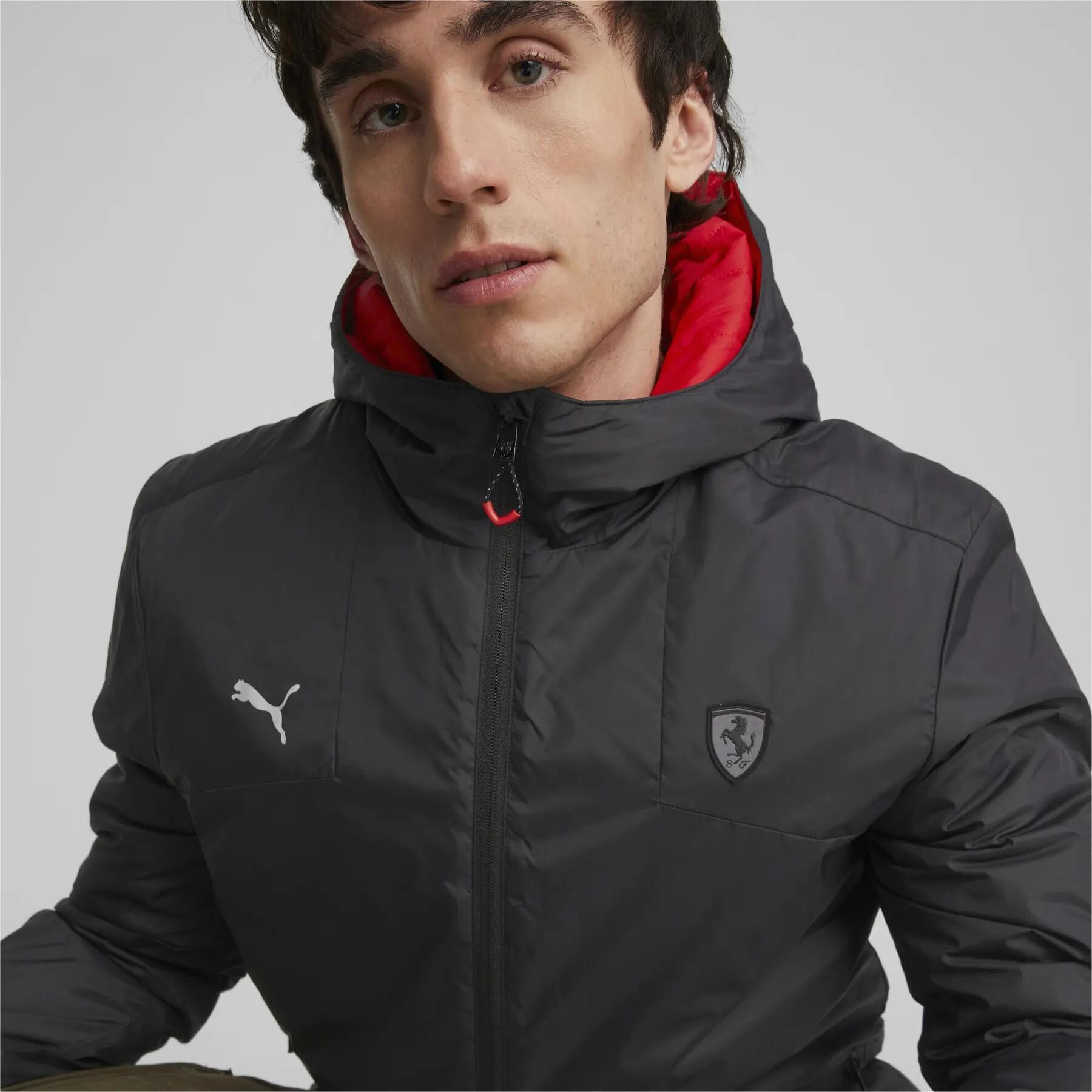 Jaqueta masculina Puma FERRARI STYLE REVERSIBLE com capuz, preta, 62097801 r M 7/8