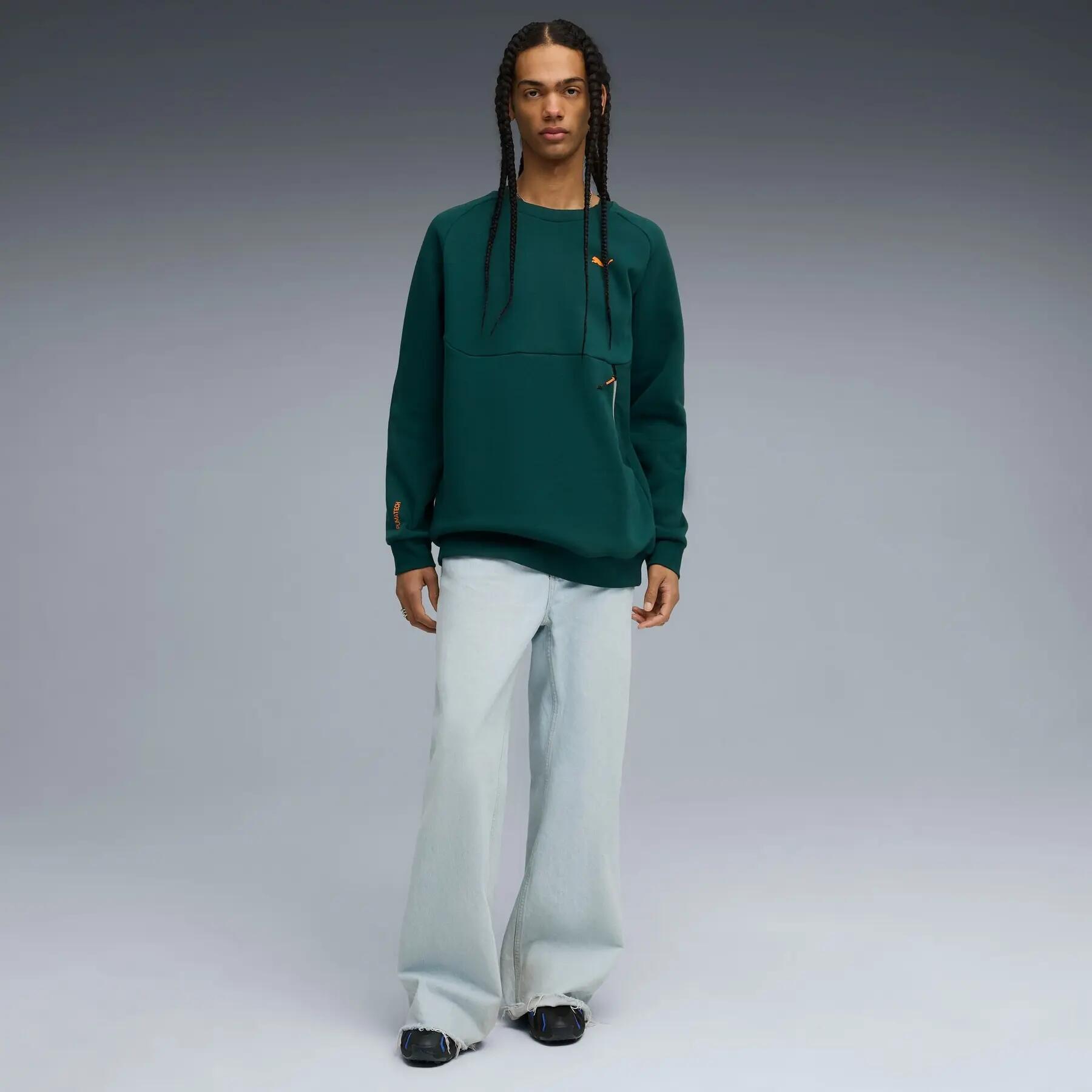 Felpa da uomo Puma PUMATECH RELAXED CREW FL verde r L 5/5