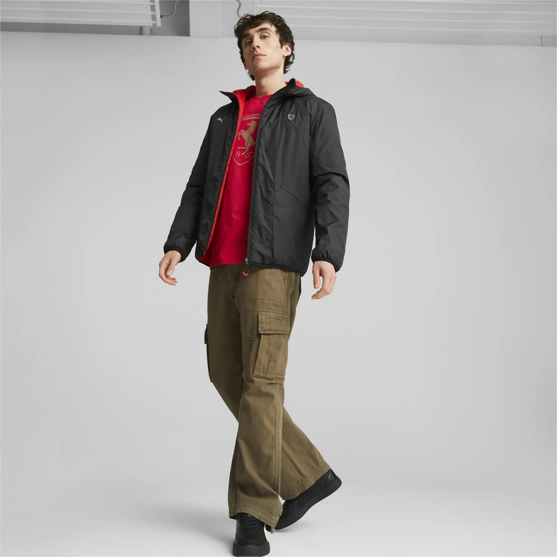 Jaqueta masculina Puma FERRARI STYLE REVERSIBLE com capuz, preta, 62097801 r M 6/8