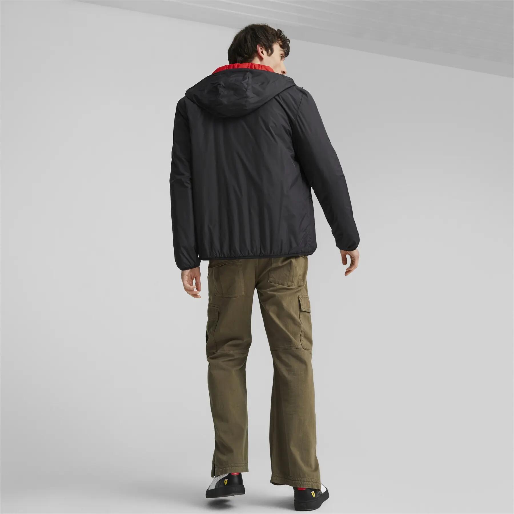 Jaqueta masculina Puma FERRARI STYLE REVERSIBLE com capuz, preta, 62097801 r M 5/8