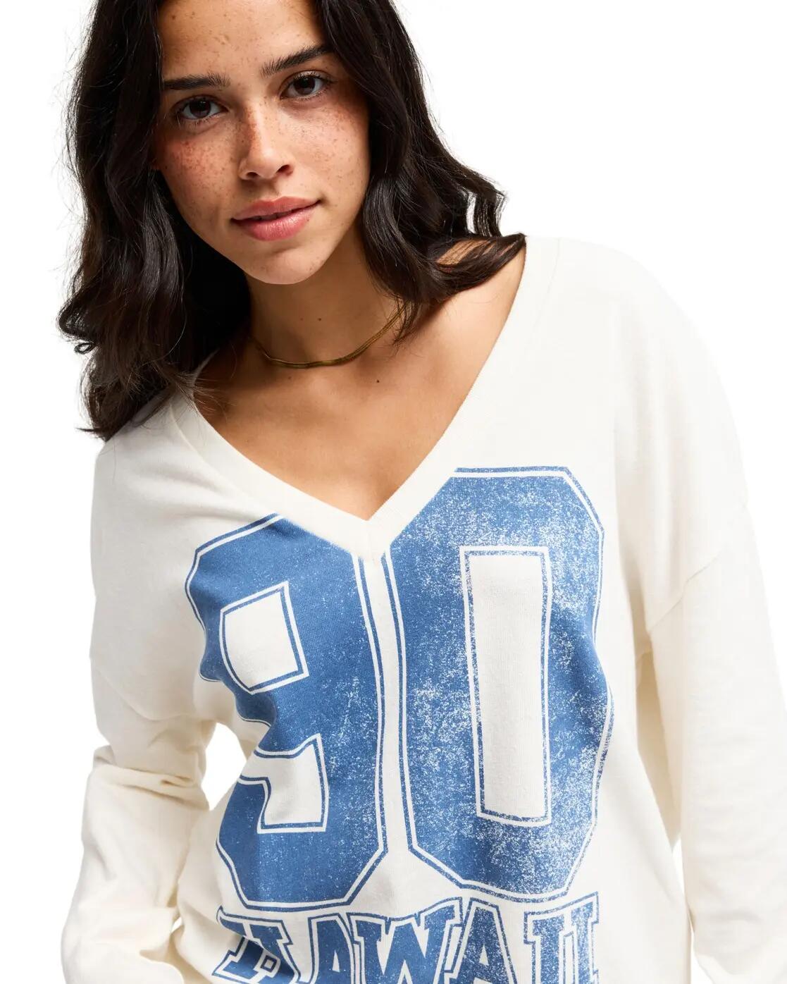 Camiseta de manga larga de gran tamaño SPORT IS DEEP Blanco Mujer 4/4