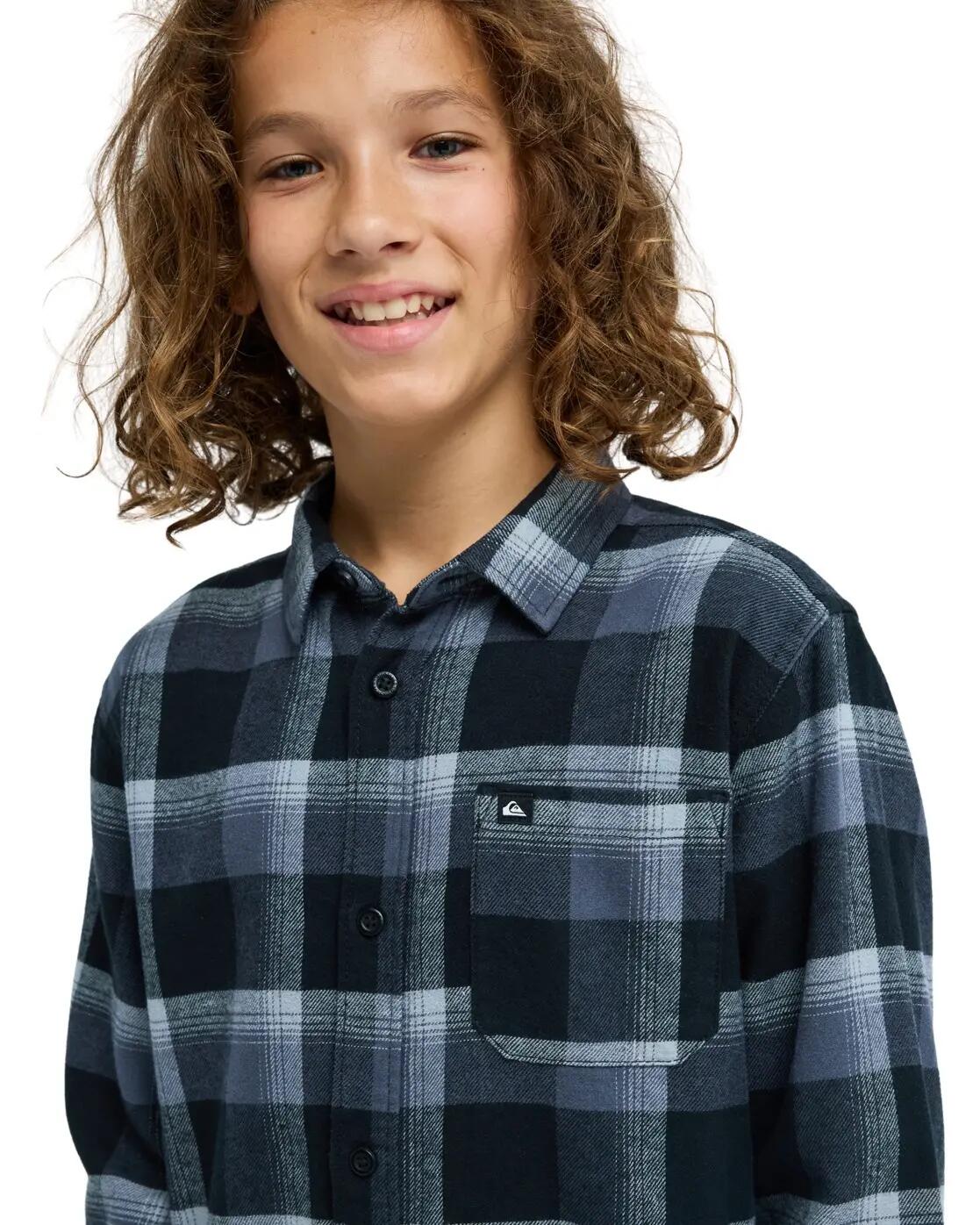 Chemise manches longues MOTHERFLY PLAID Noir Garçon 4/4