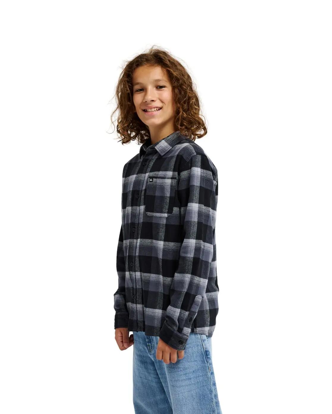 Chemise manches longues MOTHERFLY PLAID Noir Garçon 3/4