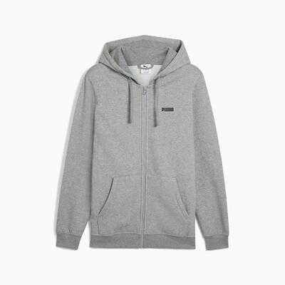 Heren puma ess small logo fz fl hoodie grijs maat s