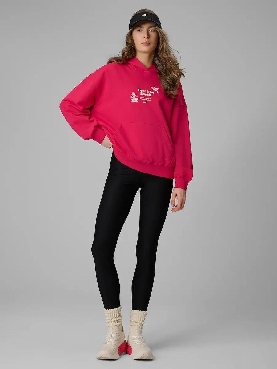 Bluza dresowa loose z kapturem damska 4F 4FRSS26TSWSF2836 4/7