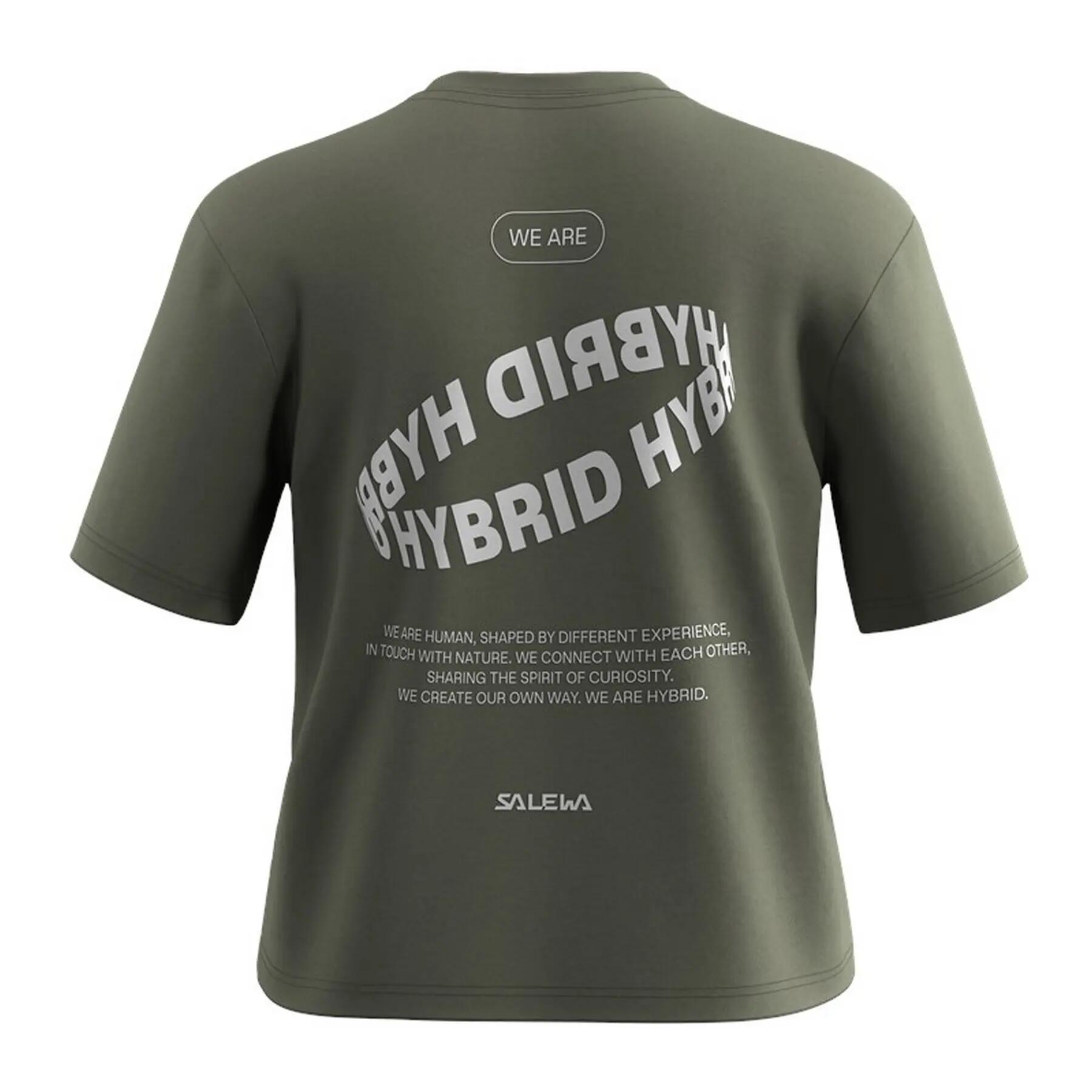 Camiseta feminina Salewa EAGLE HYBRID LOOSE verde tamanho G 2/3