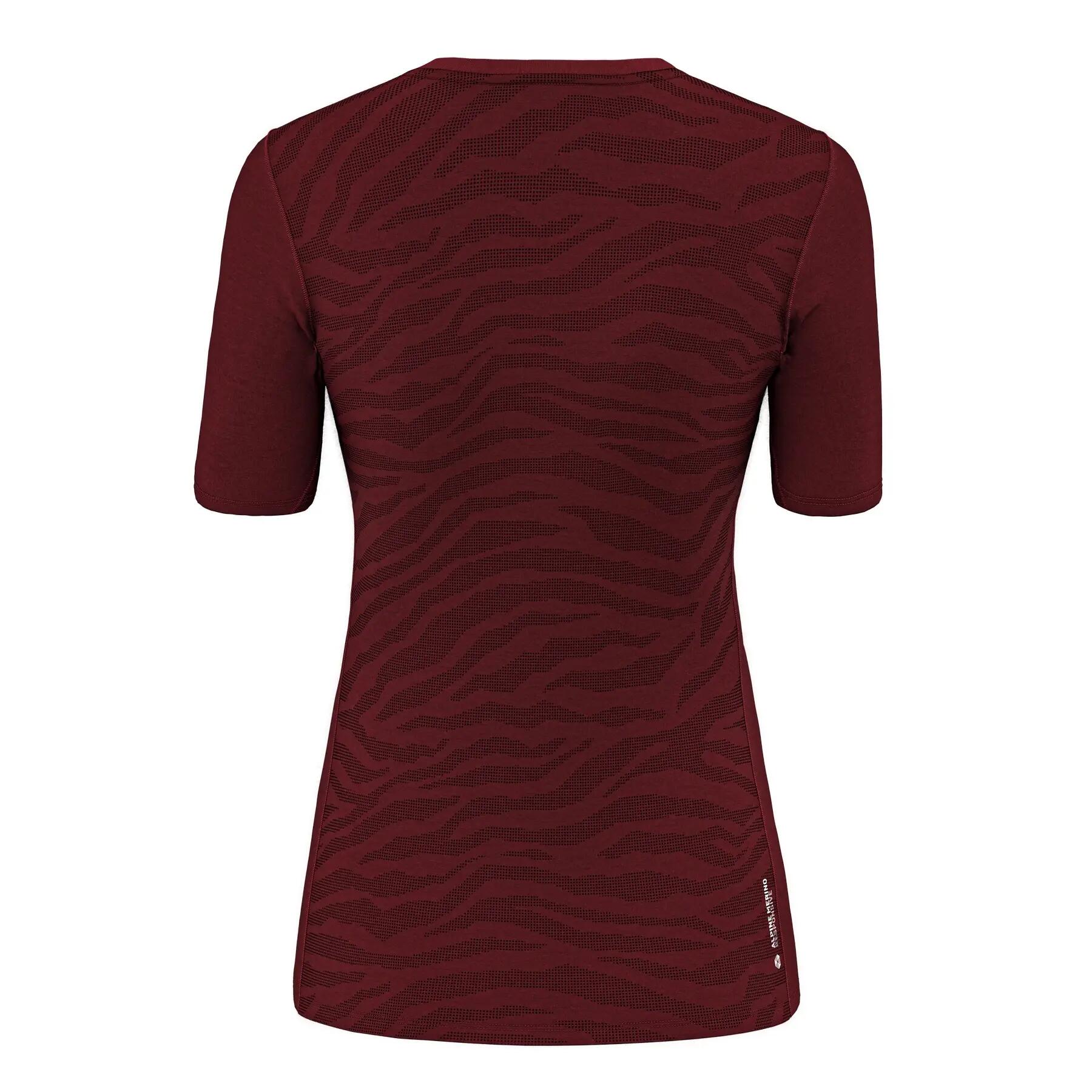 Camiseta feminina Salewa CRISTALLO WARM bordô tamanho G 2/3