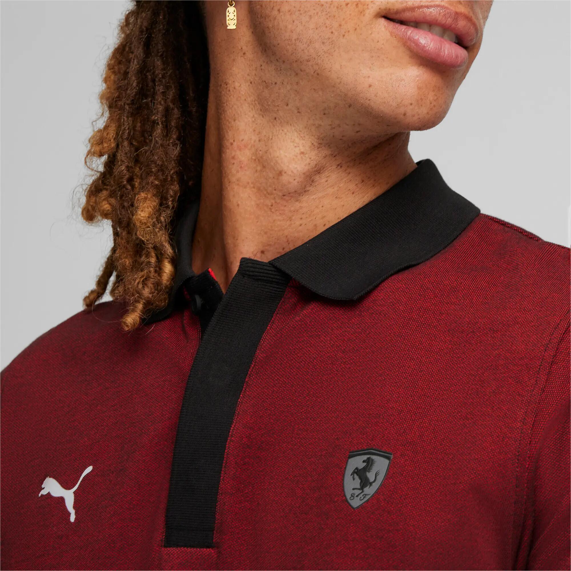 Koszulka polo męska Puma FERRARI STYLE 2 TONE czerwona 62382702 r M 5/8