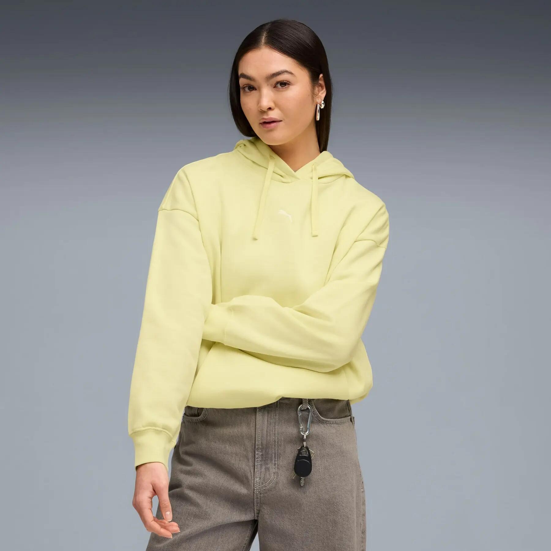 Felpa sportiva da donna Puma ESS OVERSIZED FL 3/5