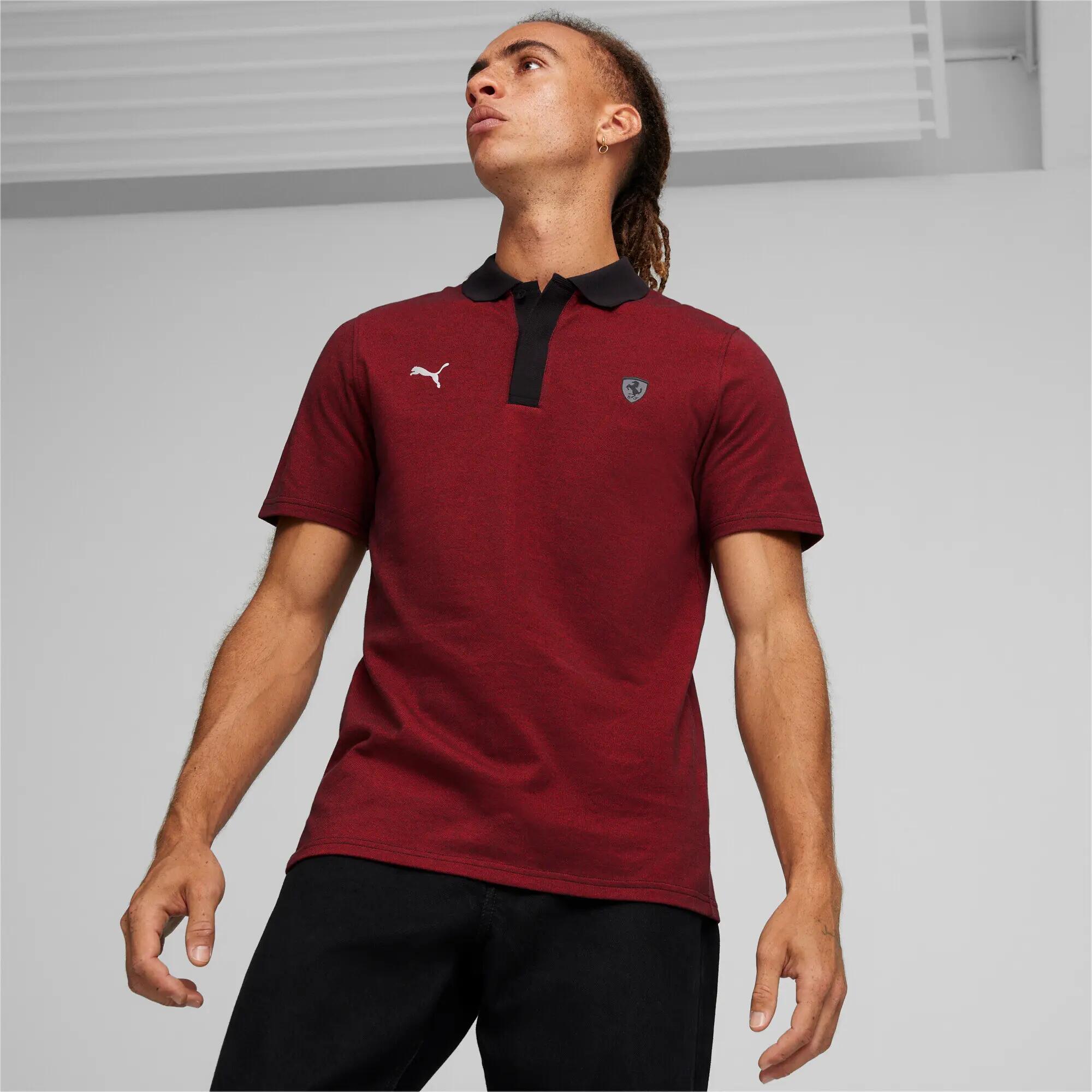 Koszulka polo męska Puma FERRARI STYLE 2 TONE czerwona 62382702 r M 3/8