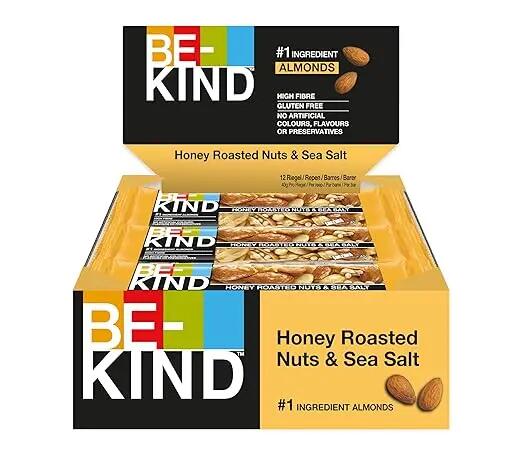 BE-KIND Honey Roasted Nuts & SeaSalt 12x40g Nussriegel für unterwegs & Training 2/3