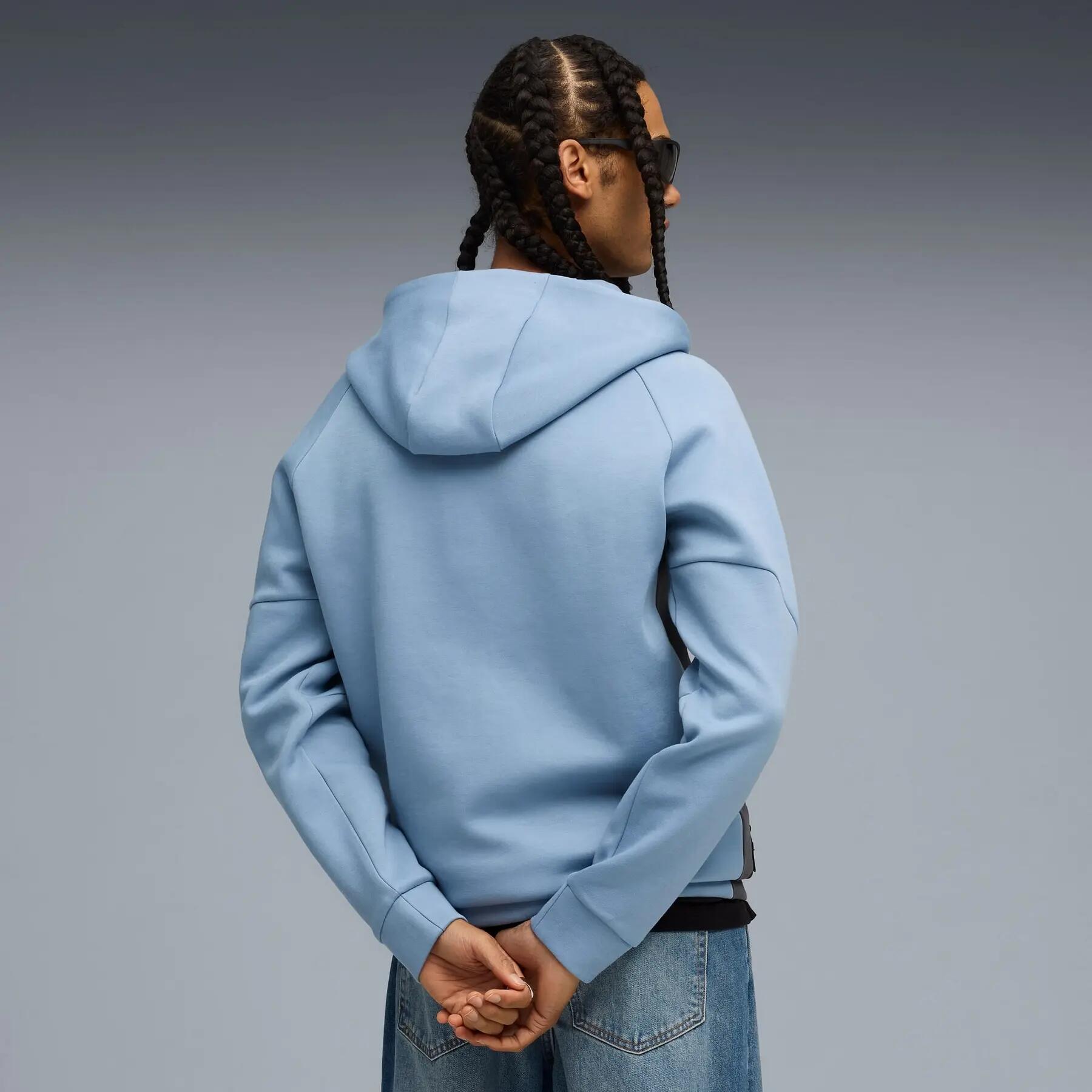 Sudadera con capucha Puma PUMATECH FULL-ZIP DK para hombre, color azul, talla S 4/5