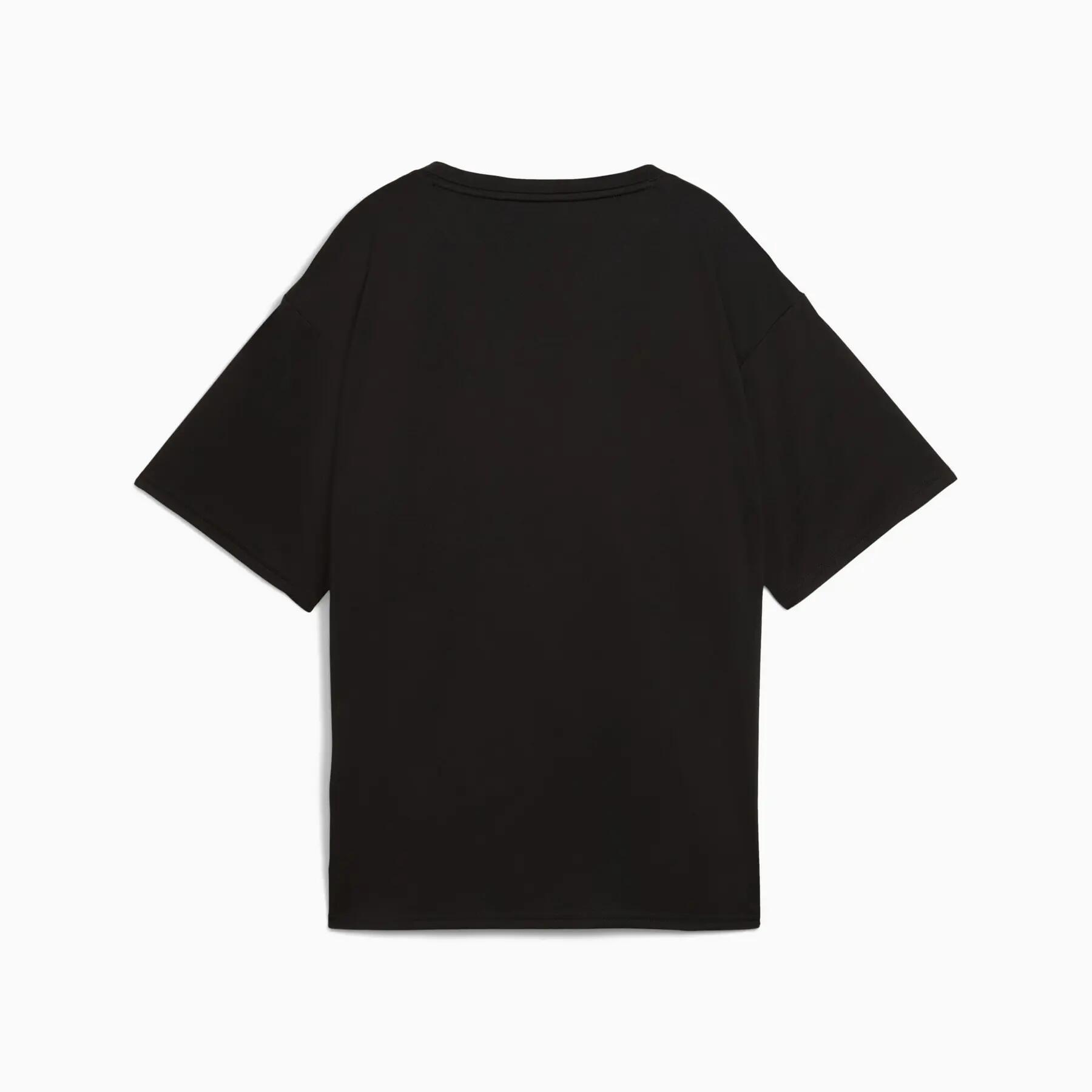 Camiseta feminina Puma TRAINING RELAXED preta 68951401 r S 2/3