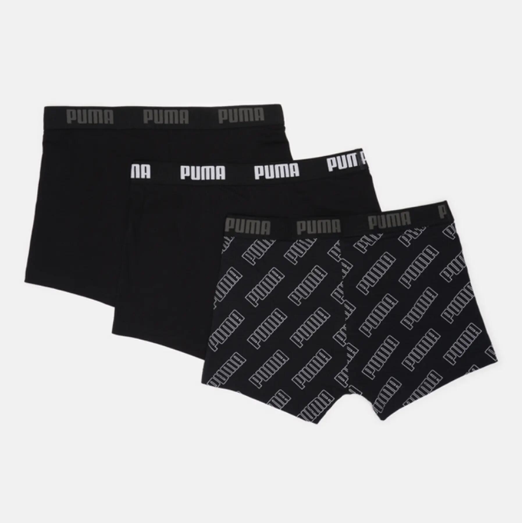 Bokserki męskie Puma LOGO AOP 3-PACK czarne 93554701 r XL 2/3