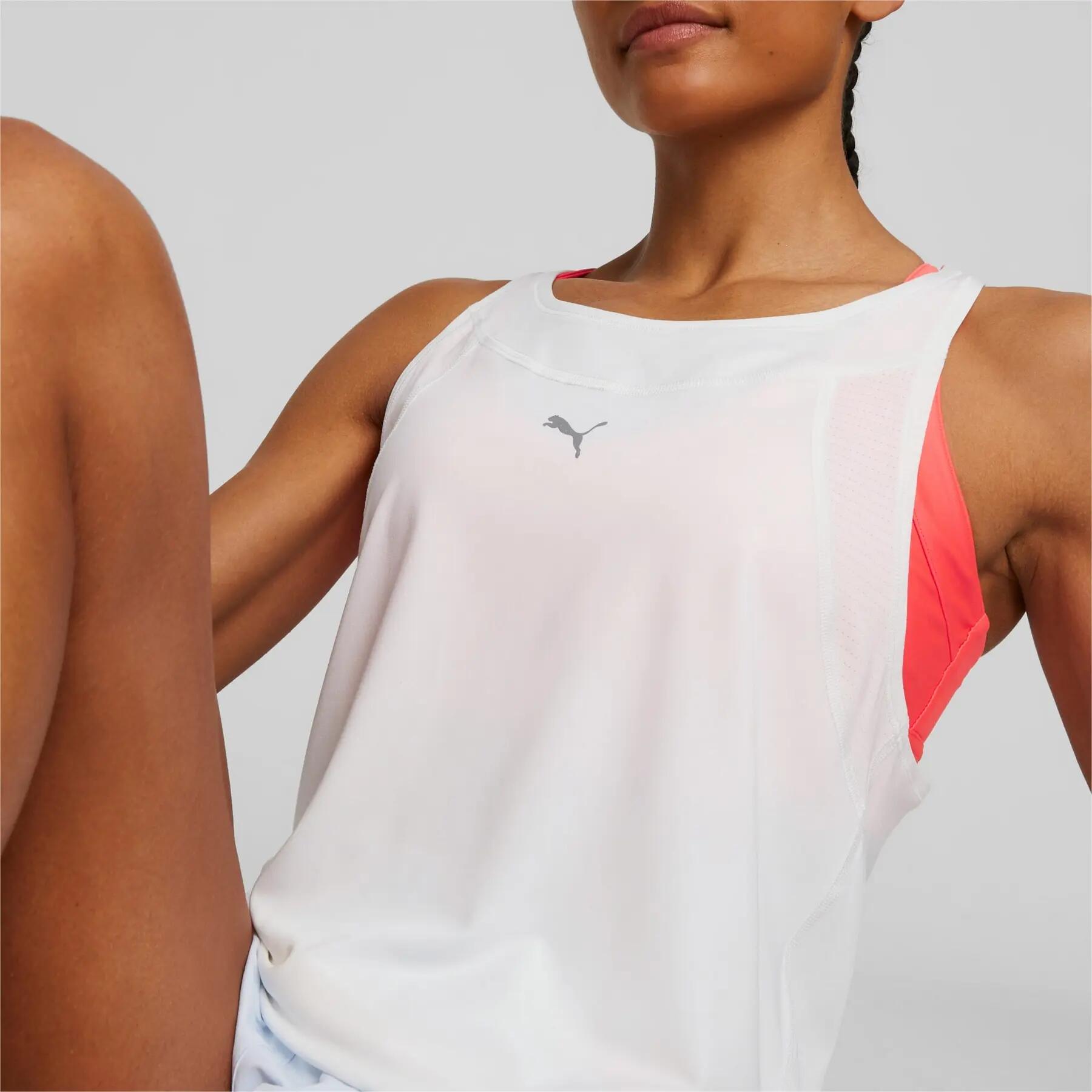 Regata feminina Puma RUN CLOUDSPUN branca 52405302 tamanho XS 6/7