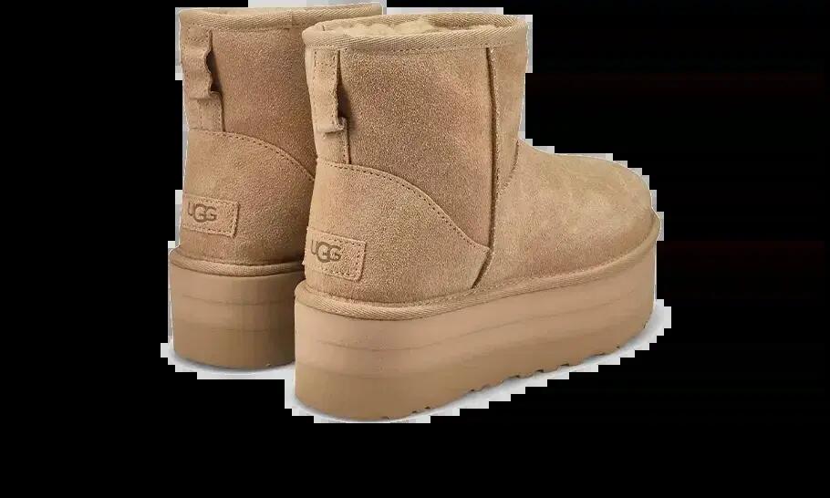 Damen - stiefel - wildleder, uggplush™ - mini - senf 2/3