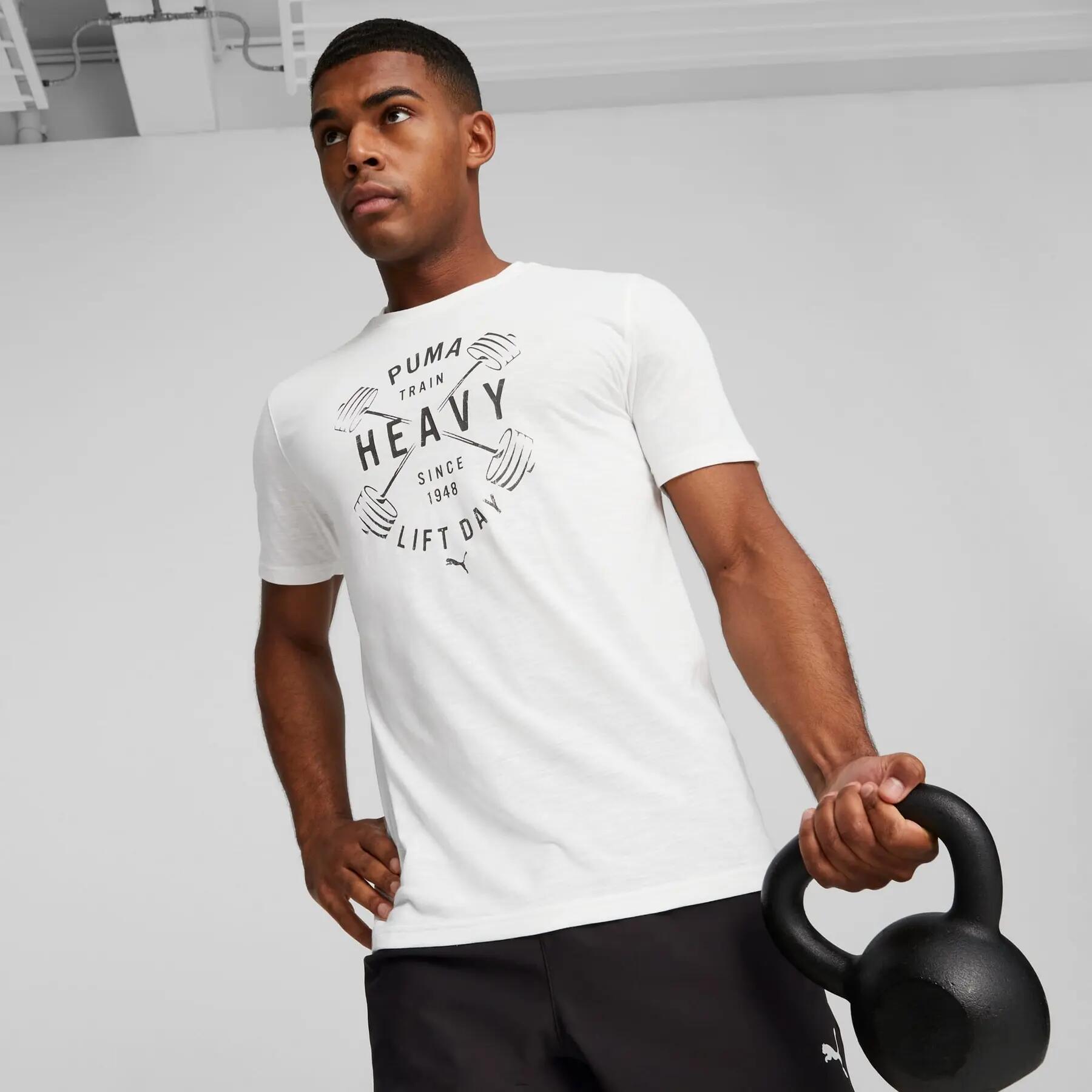 Puma S GRAPHIC EMBLEM heren trainingsshirt wit 52419702 r M 3/7