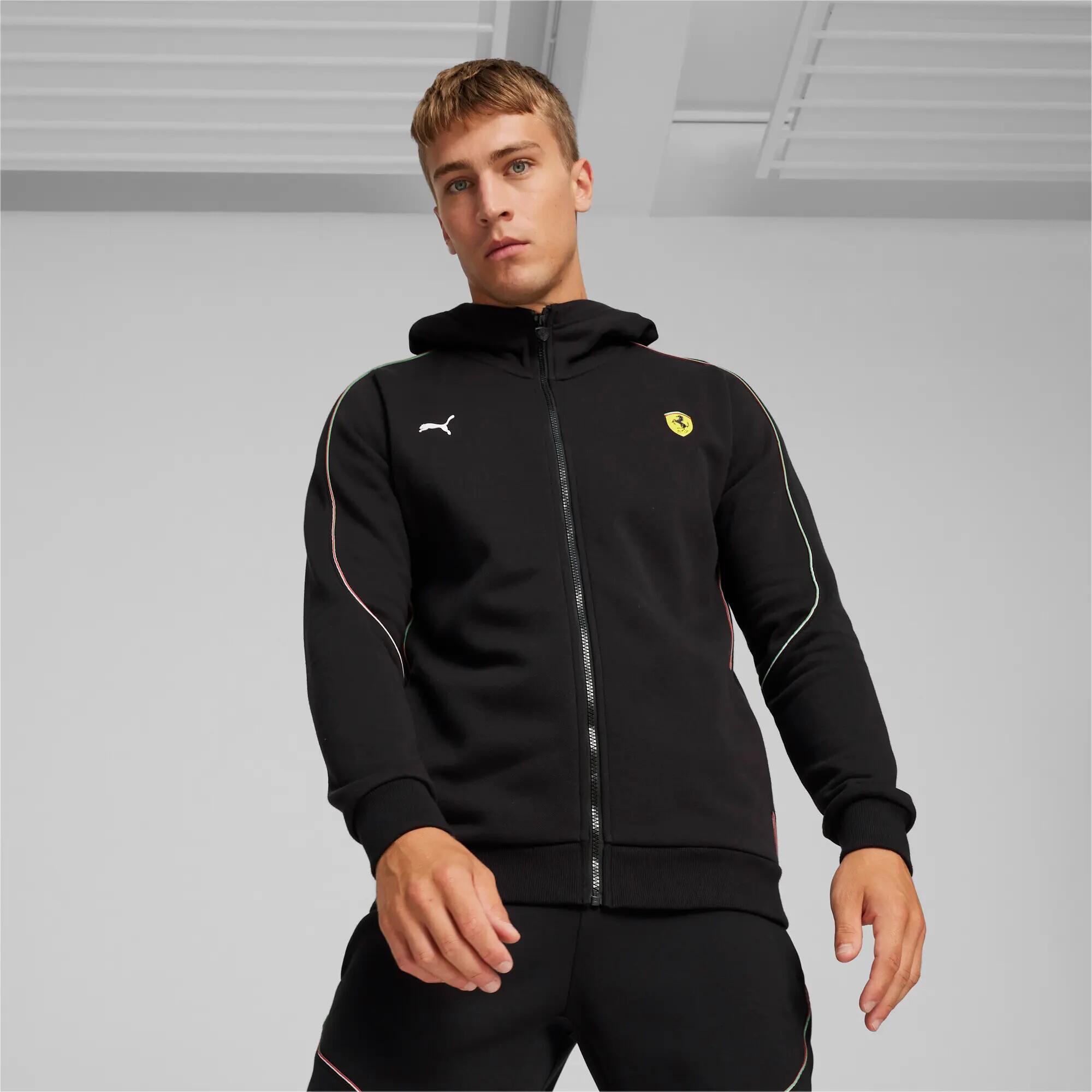 Felpa con cappuccio da uomo Puma FERRARI RACE nera, taglia S 3/8