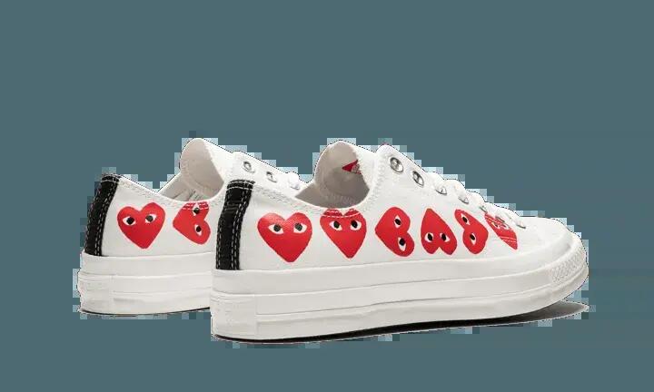 Unisex - schuhe - niedrig bedruckt - chuck taylor ox - weiß/rot 3/4