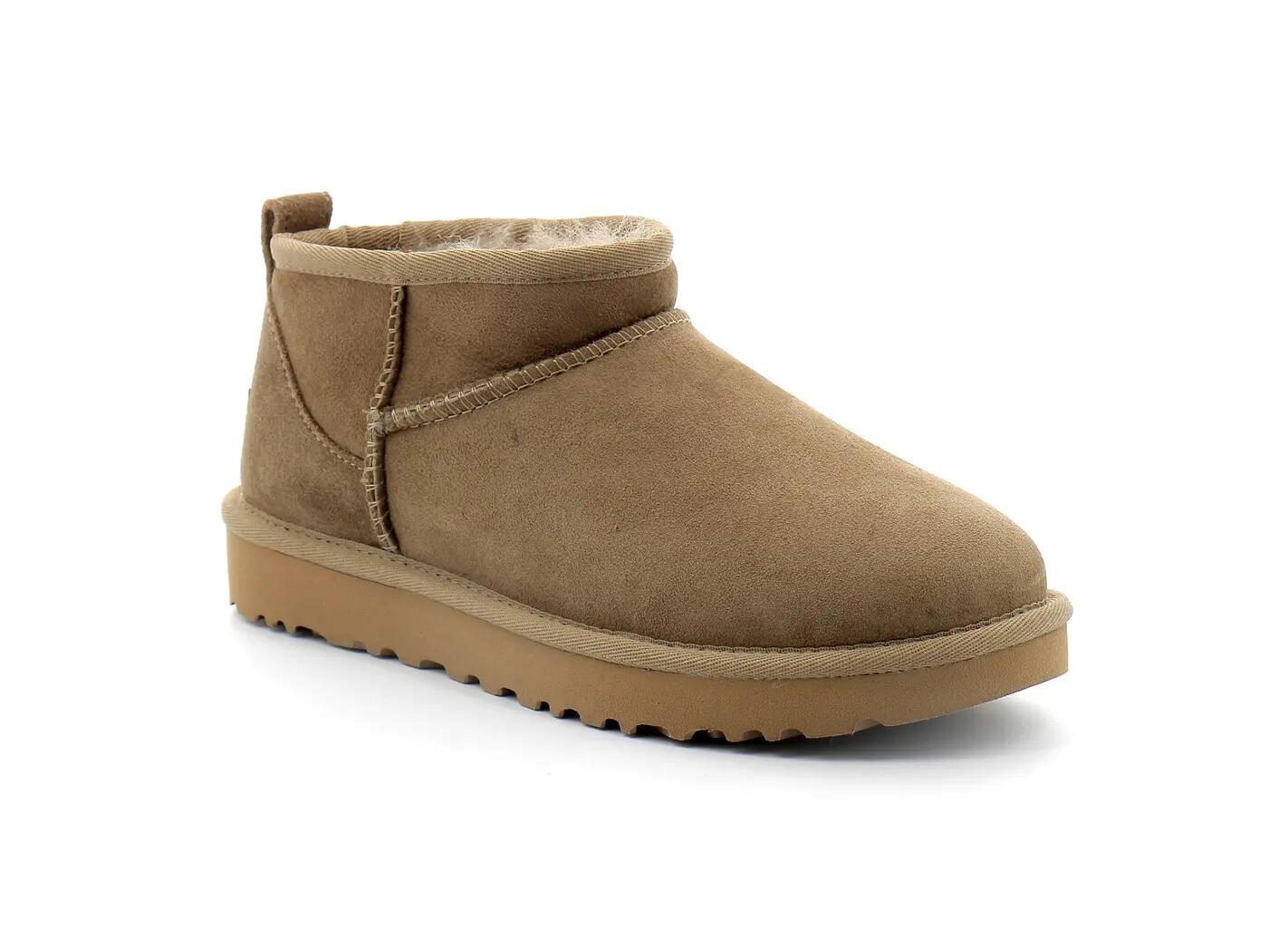 Shoes - City - Leather boots - Velour/nubuck, Classic Ultra Mini - Olive 1/5
