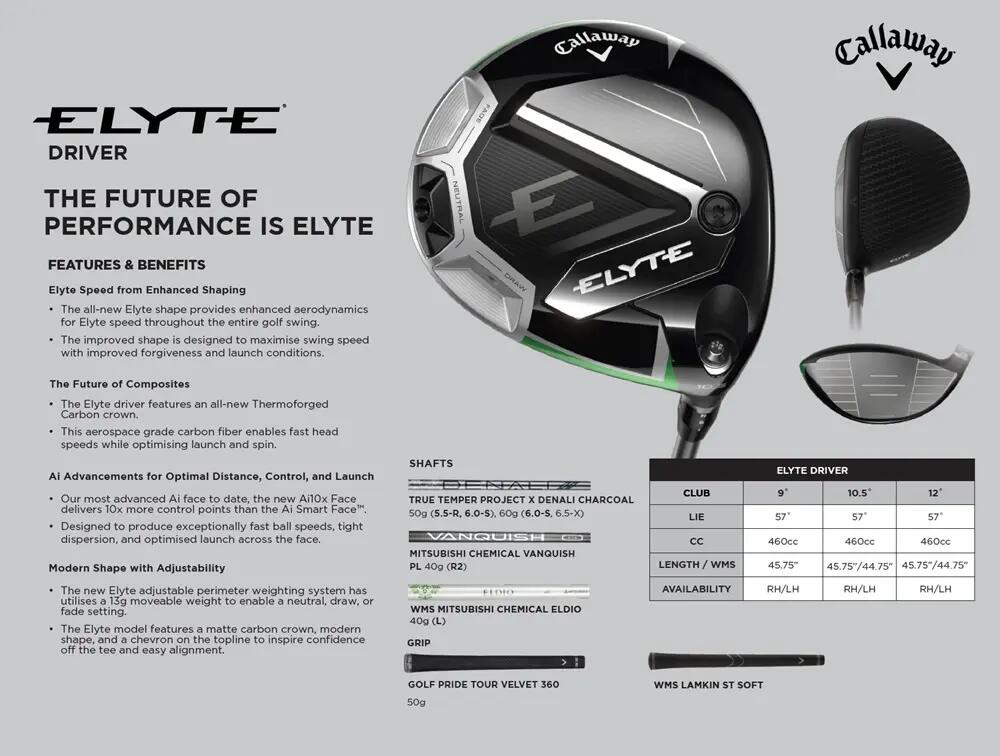 Driver de Golf Callaway Elyte 8/8
