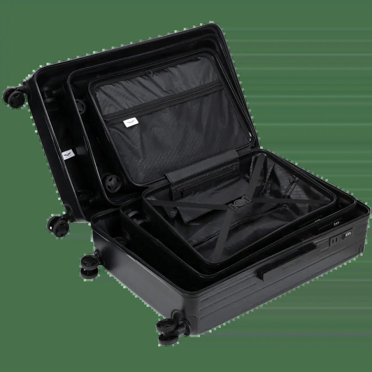 Ensemble de 3 valises Wings ABS+ personnalisées NOIR POPIERSIE 2/9