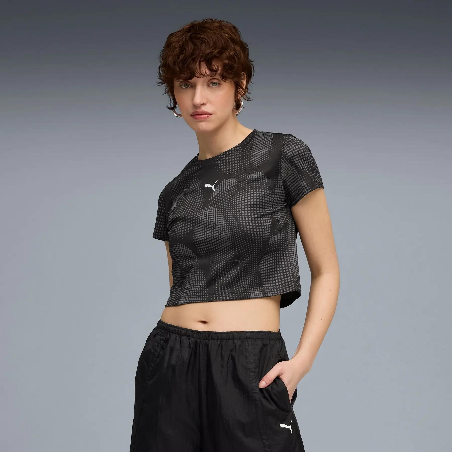Puma DARE TO AOP BABY dames t-shirt zwart 63214501 r S 3/7