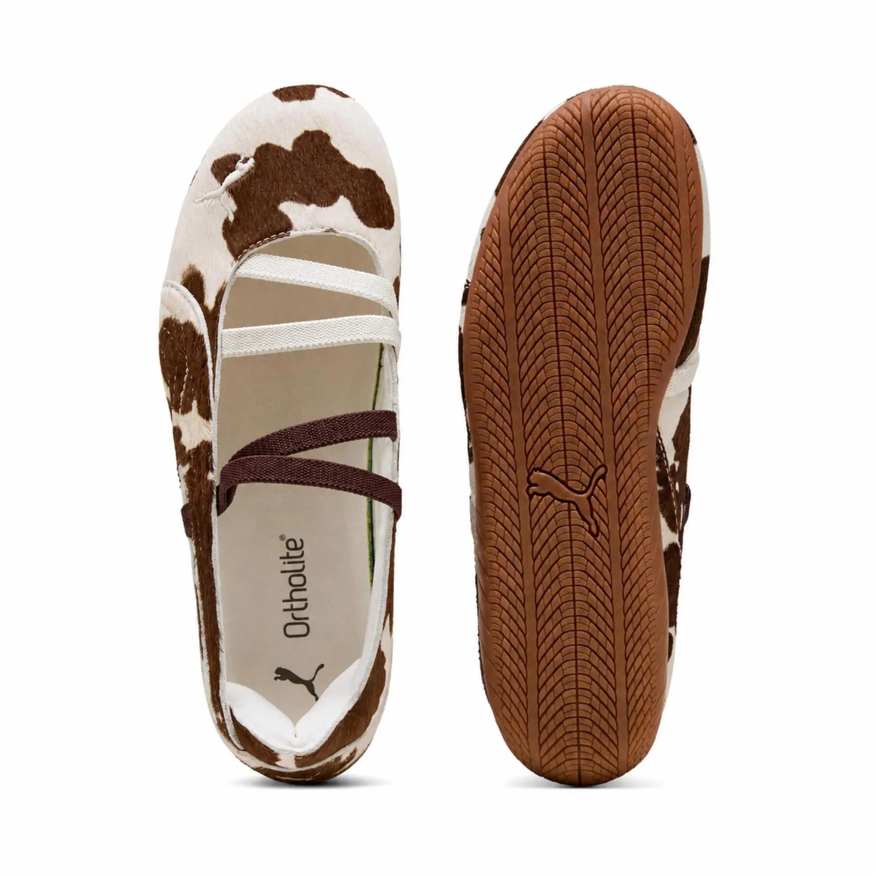 Sapatilhas de balé femininas Puma Speedcat, cor marrom, modelo 40778701, tamanho 3/7