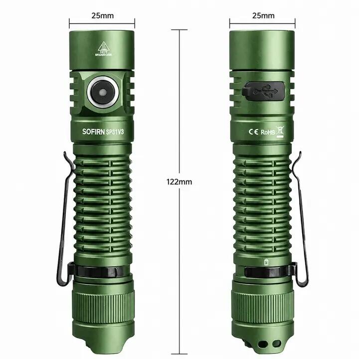 Latarka EDC Sofirn SP31 V3 akumulatorowa zielona 2000 lm 5/7