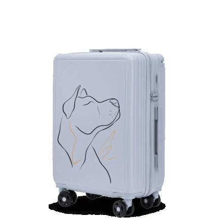 Grande valise Wings ABS+ 28" personnalisée BLEU PASTEL COQUELICOTS POPIERSIE