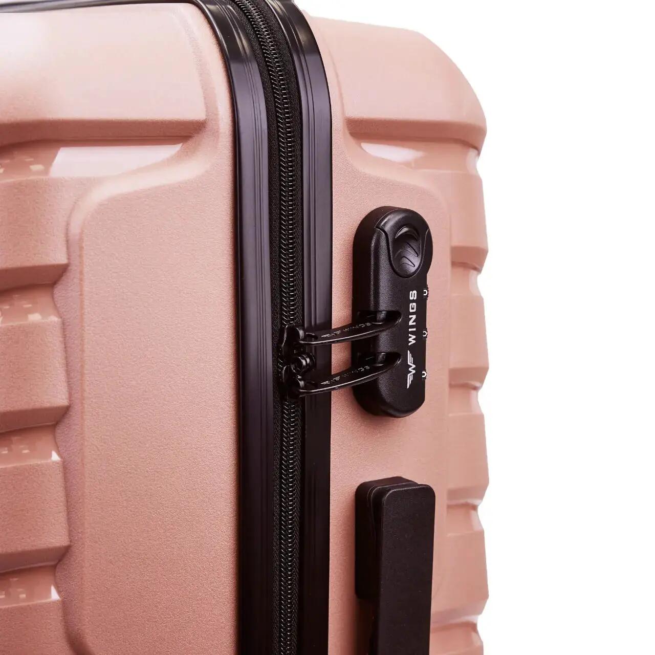 Ensemble de 3 valises Wings PHOENIX 2.0 polypropylène OR ROSE 2/10