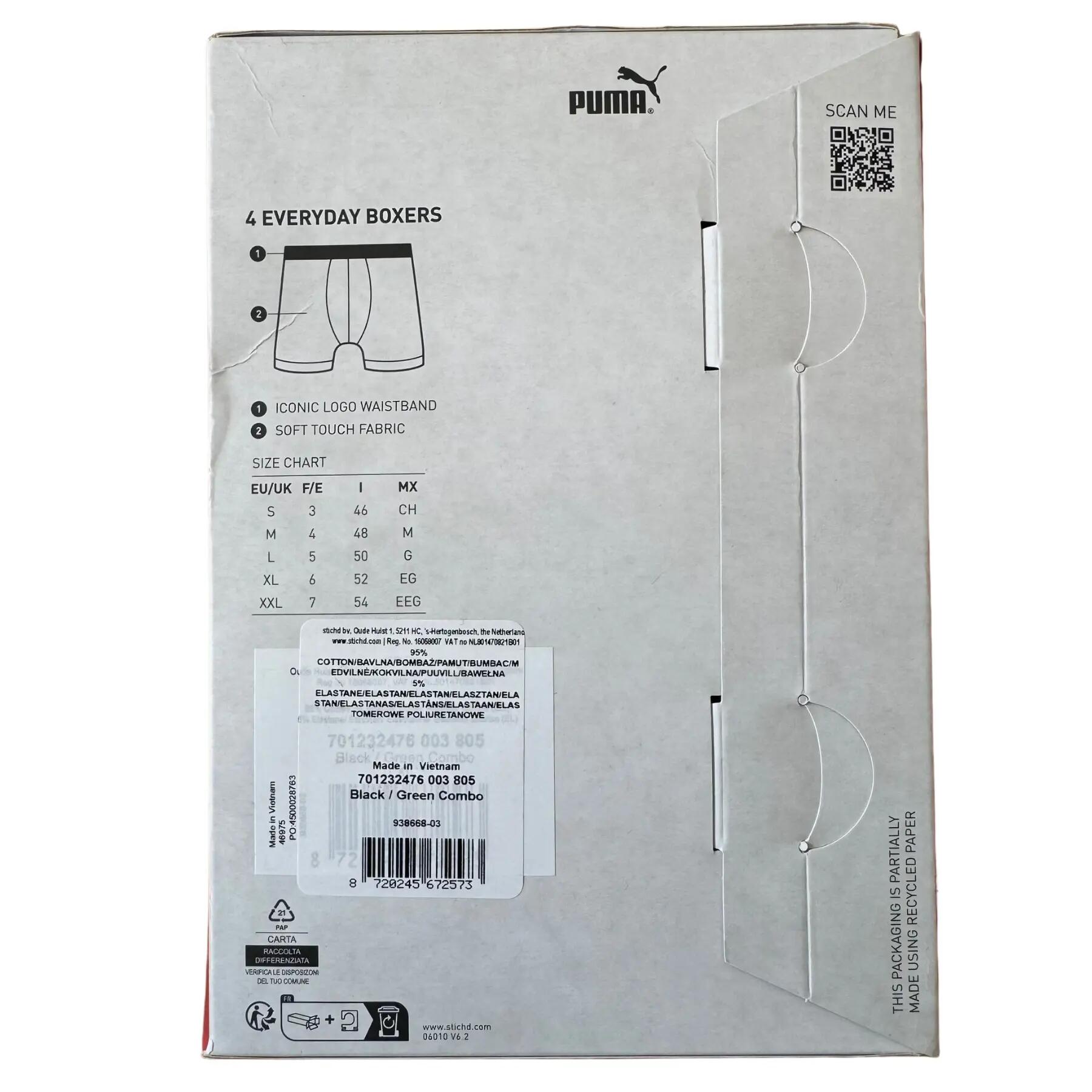 Bokserki męskie Puma BASIC PLACED LOGO ELASTIC 4-PACK 93866803 r S 2/3