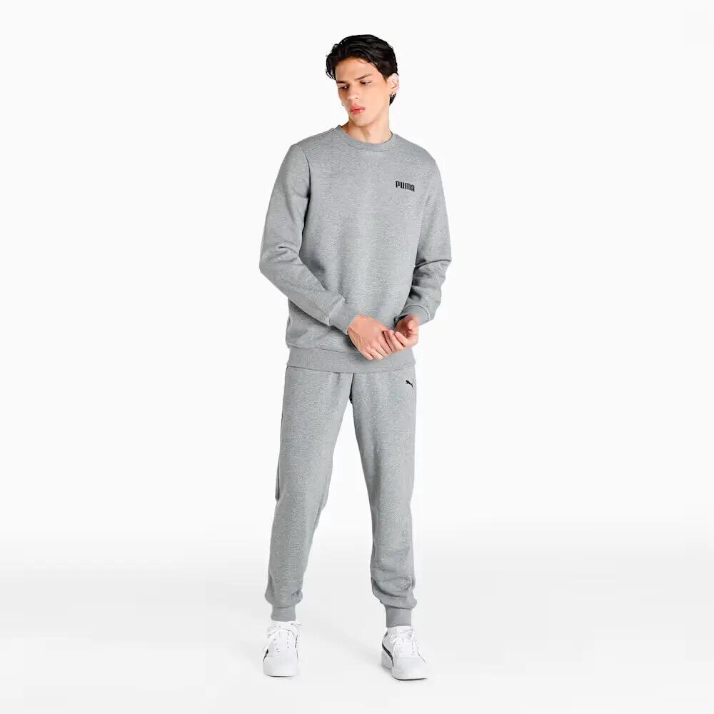 Moletom masculino Puma ESS SMALL LOGO CREW FL cinza tamanho P 4/4
