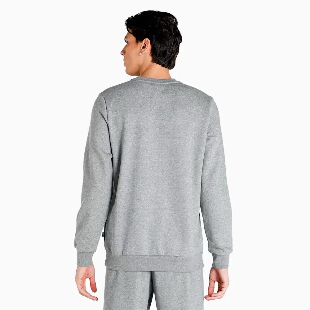 Moletom masculino Puma ESS SMALL LOGO CREW FL cinza tamanho P 3/4