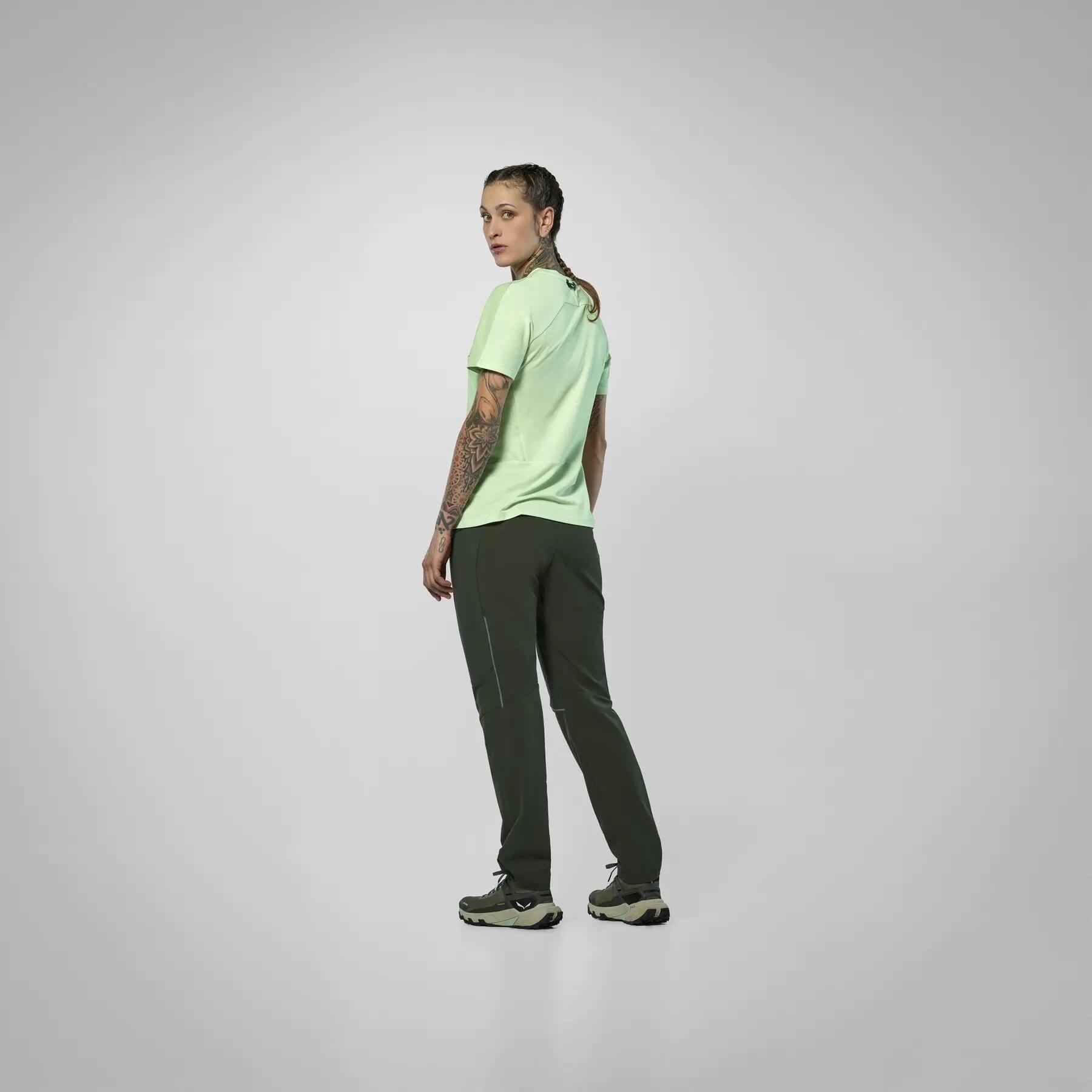 Camiseta feminina Salewa PEDROC DRY WIND verde tamanho M 7/8