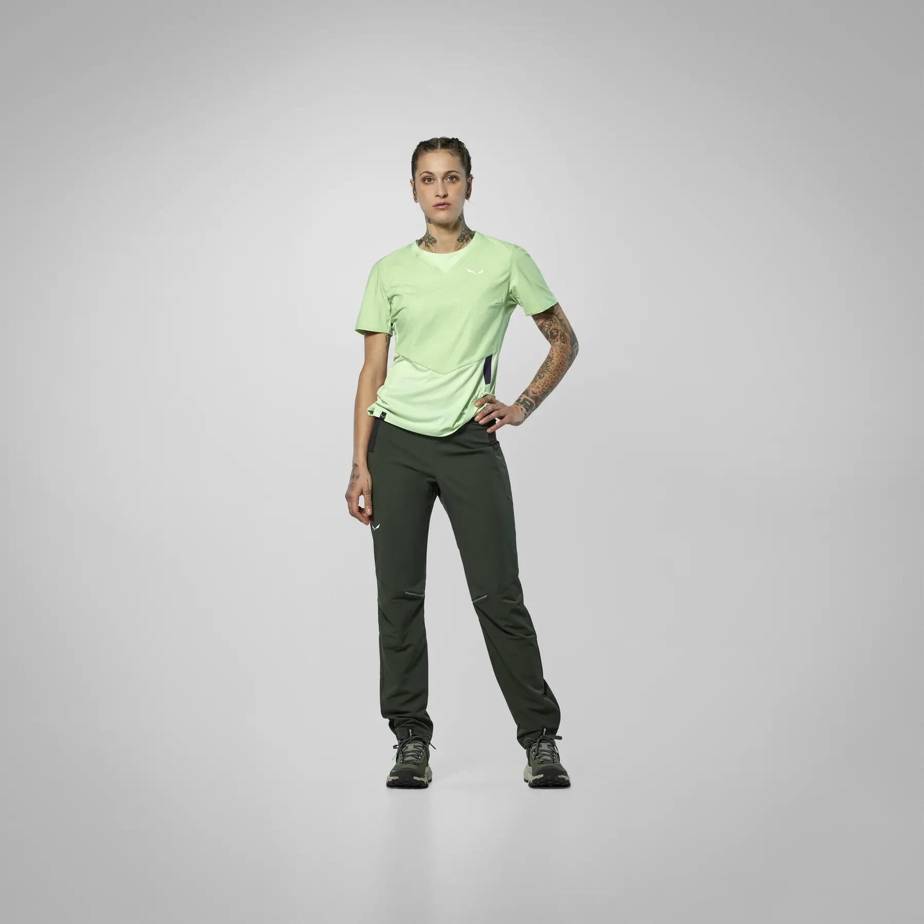 Camiseta feminina Salewa PEDROC DRY WIND verde tamanho M 6/8