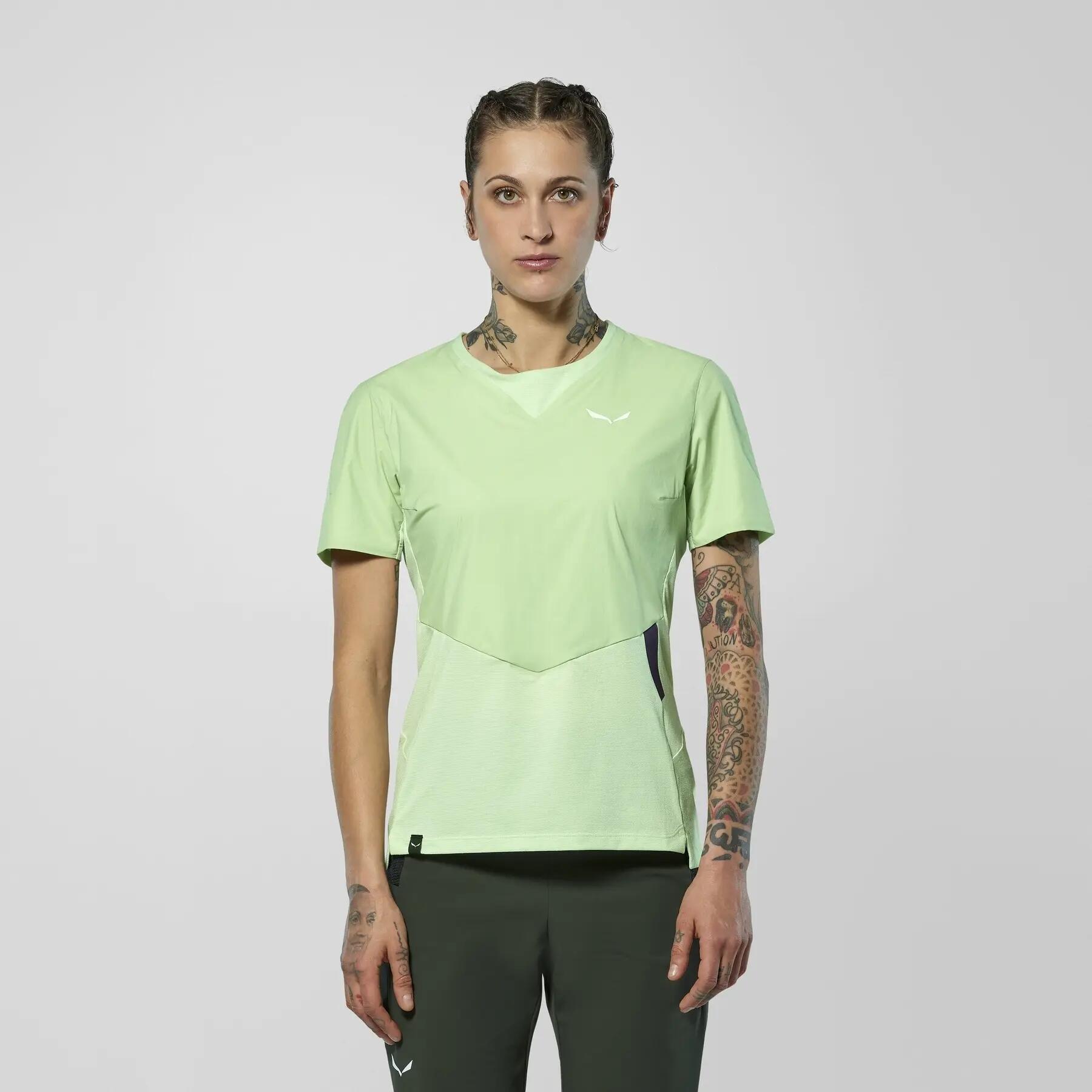 Camiseta feminina Salewa PEDROC DRY WIND verde tamanho M 3/8