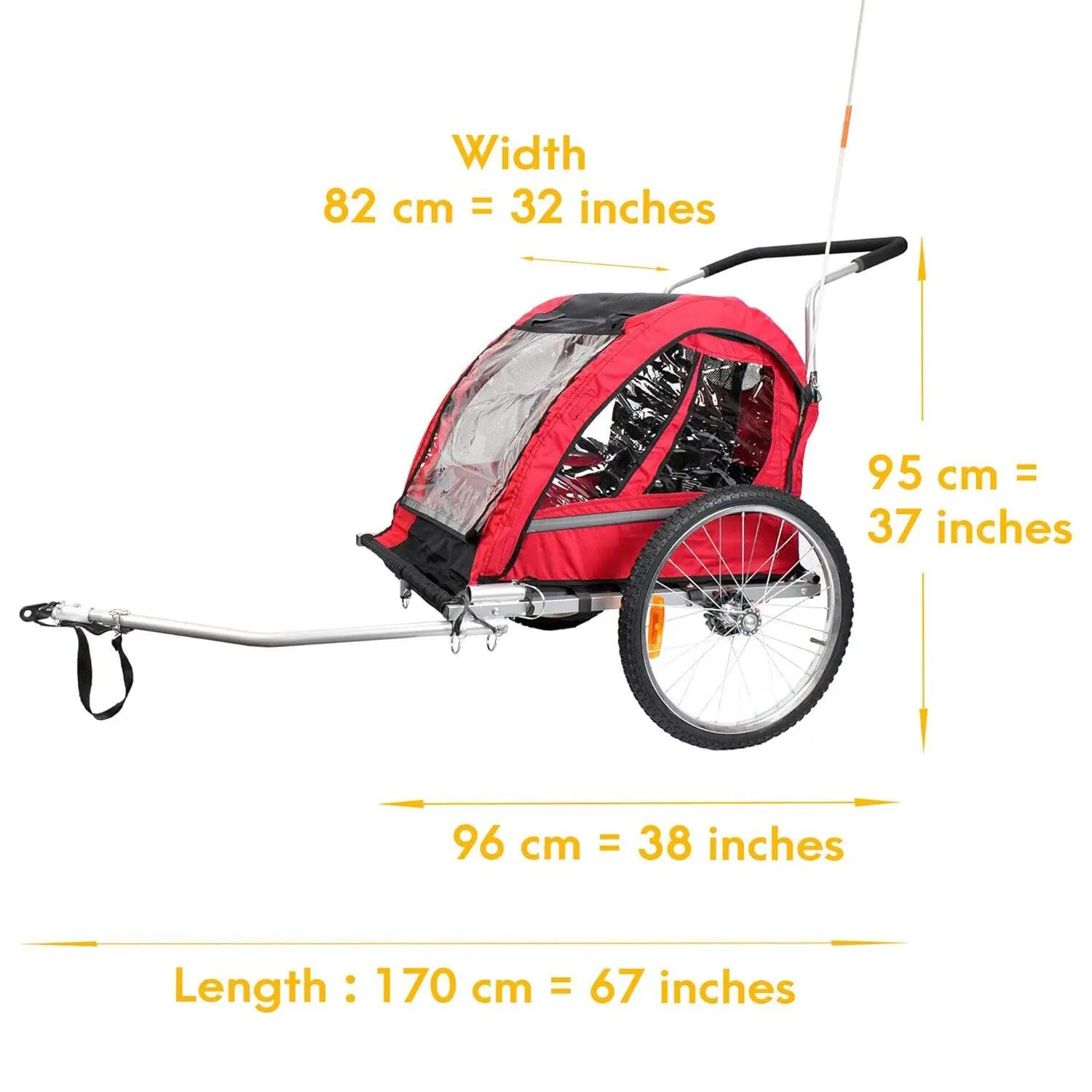 FLUID BT511 Reboque Bicicleta Criança dobrável Vermelho Preto 2/5