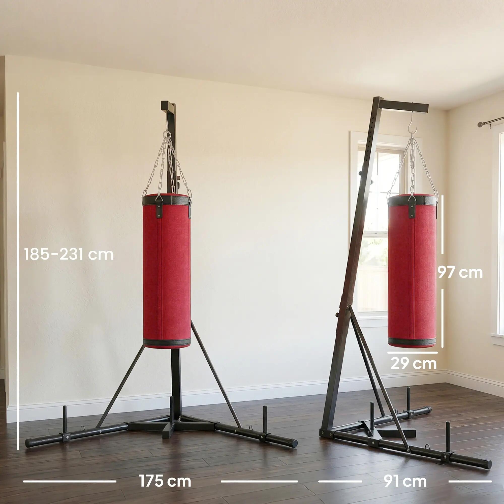 Suporte para Saco de Boxe SPORTNOW 175x91x231 cm Vermelho 3/7