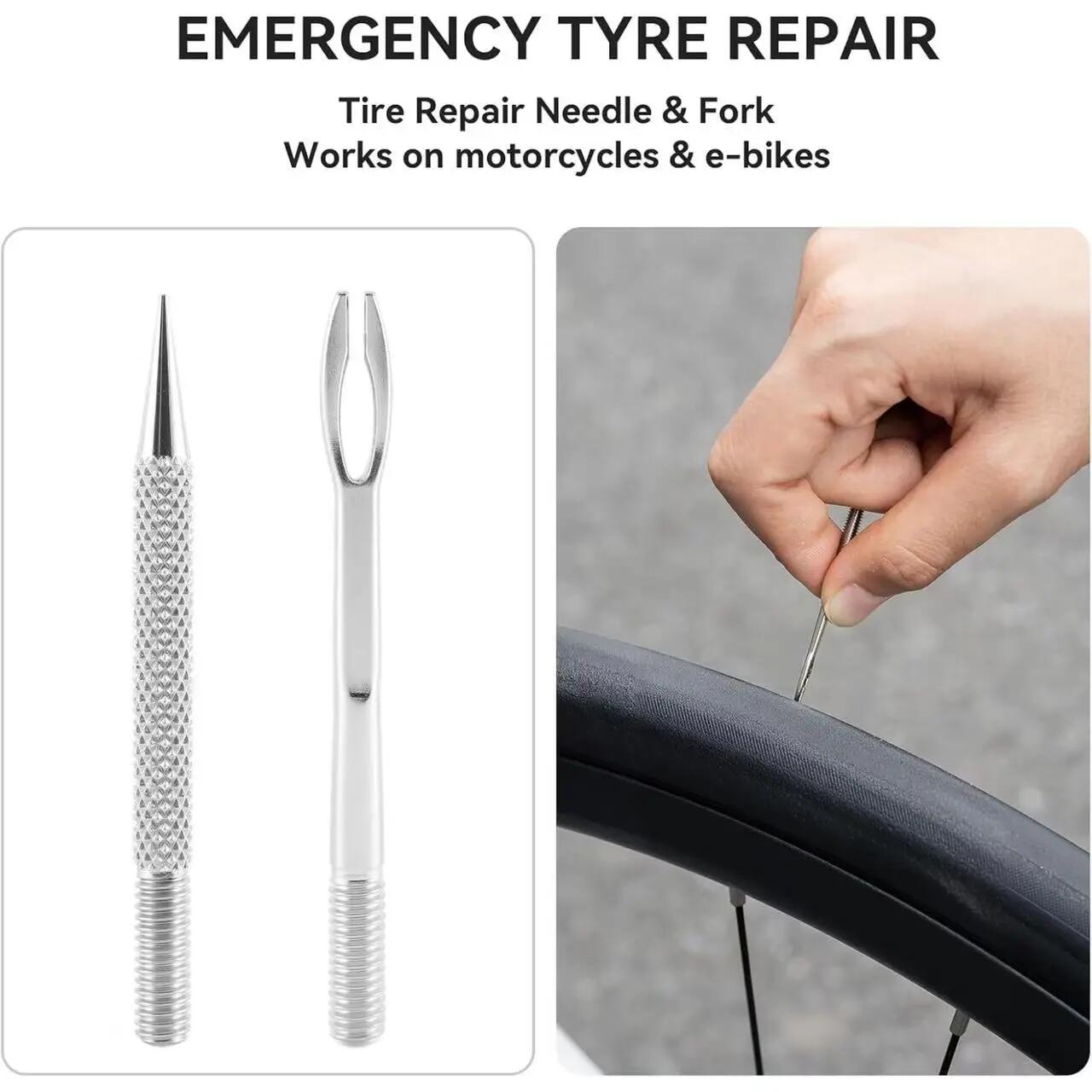 10-in-1 Fahrrad-Multitool mit Reifenreparatur-Set 5/7