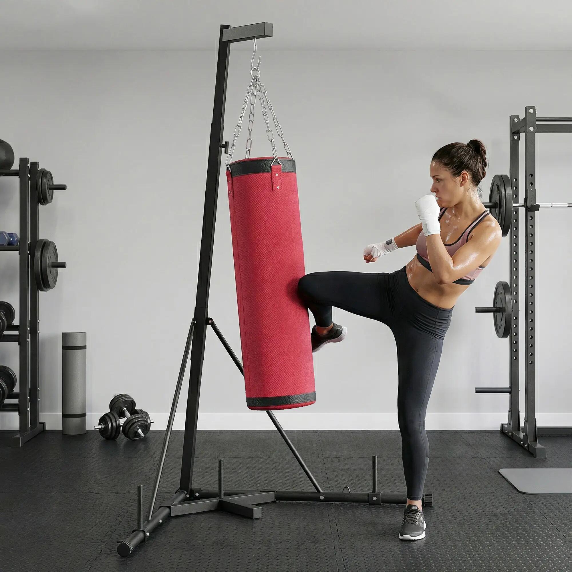 Suporte para Saco de Boxe SPORTNOW 175x91x231 cm Vermelho 4/7